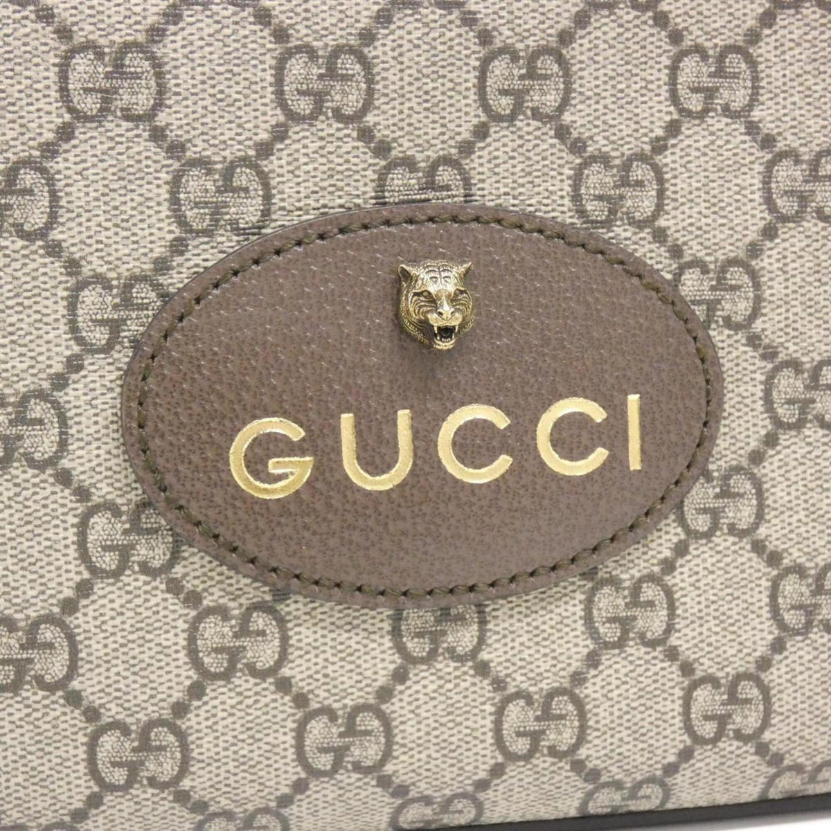 Gucci Beige Brown Gg Supreme Leather Shoulder Bag (Pre-Owned)