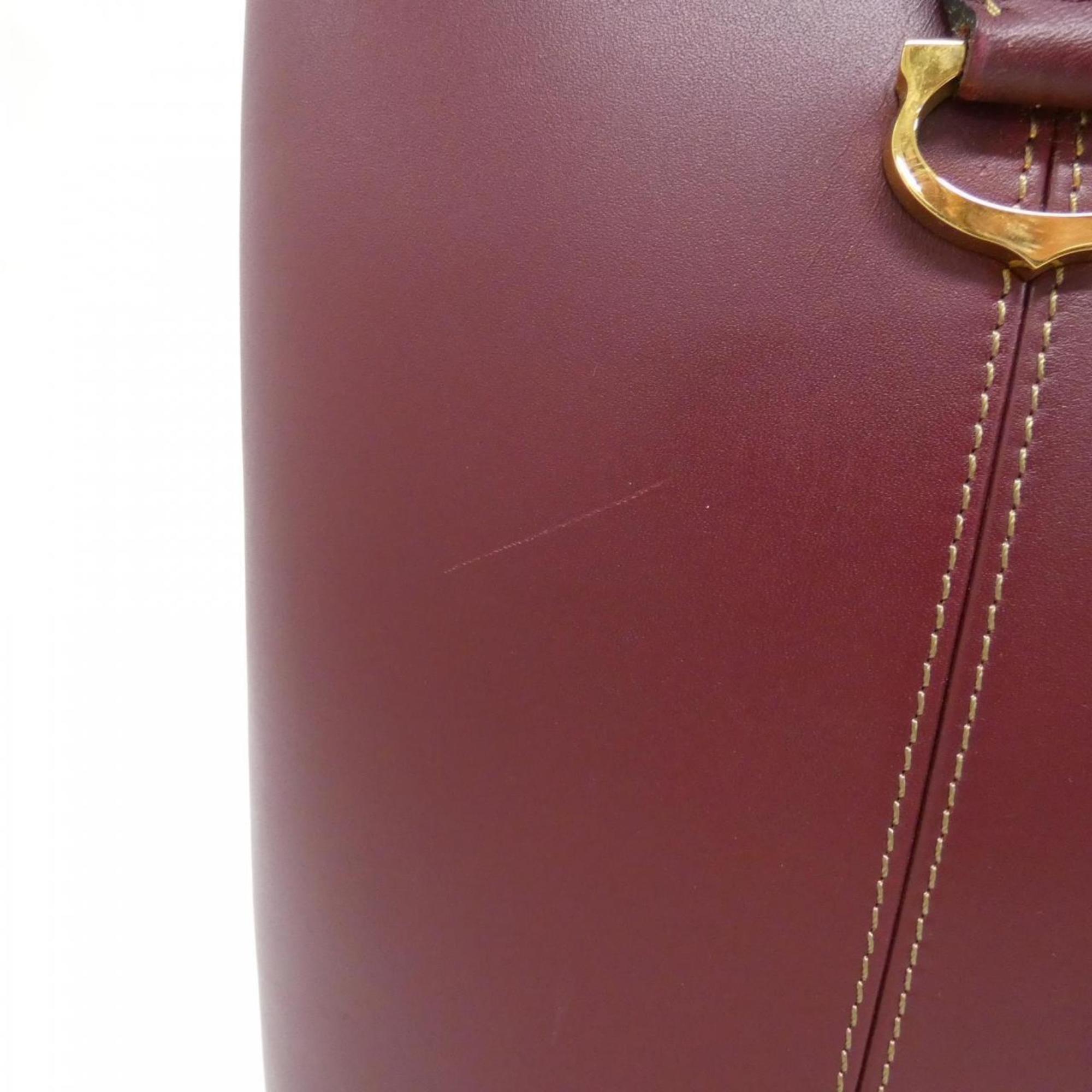 Cartier Bordeaux Leather Shoulder Bag (Pre-Owned)