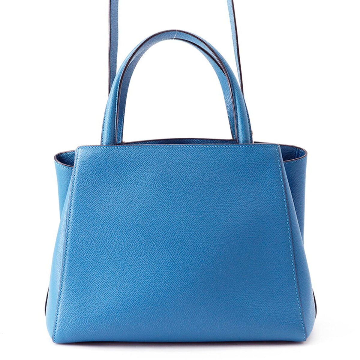 Valextra Blue Leather Handbag Shoulder Bag (Pre-Owned)