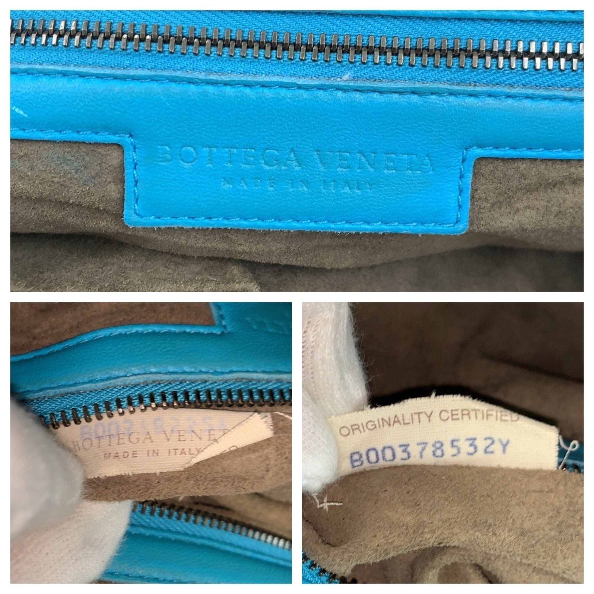 Bottega Veneta Turquoise Leather Pochette Shoulder Bag (Pre-Owned)