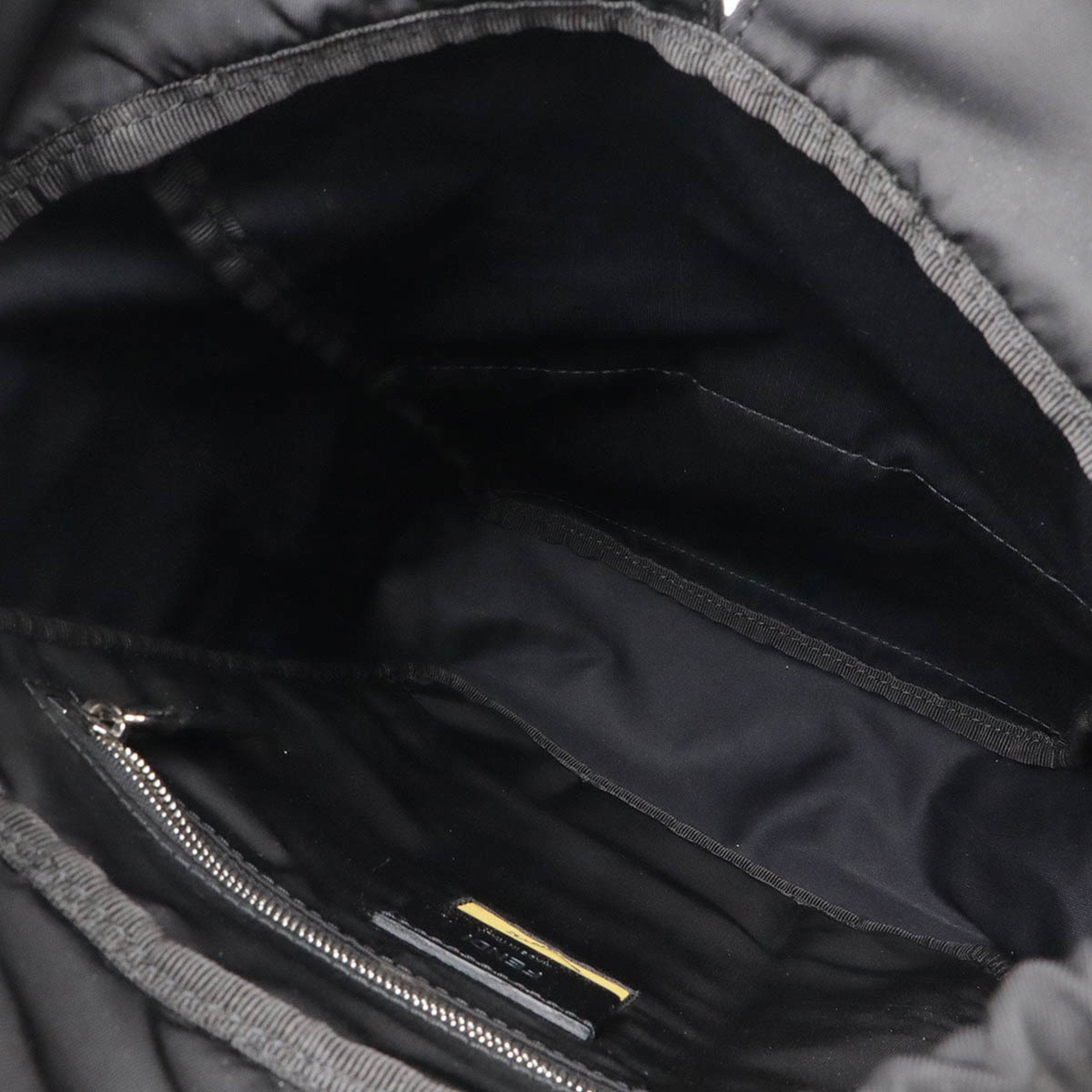 Fendi Black Nylon Leather Shoulder Bag Sling Bag (Pre-Owned)