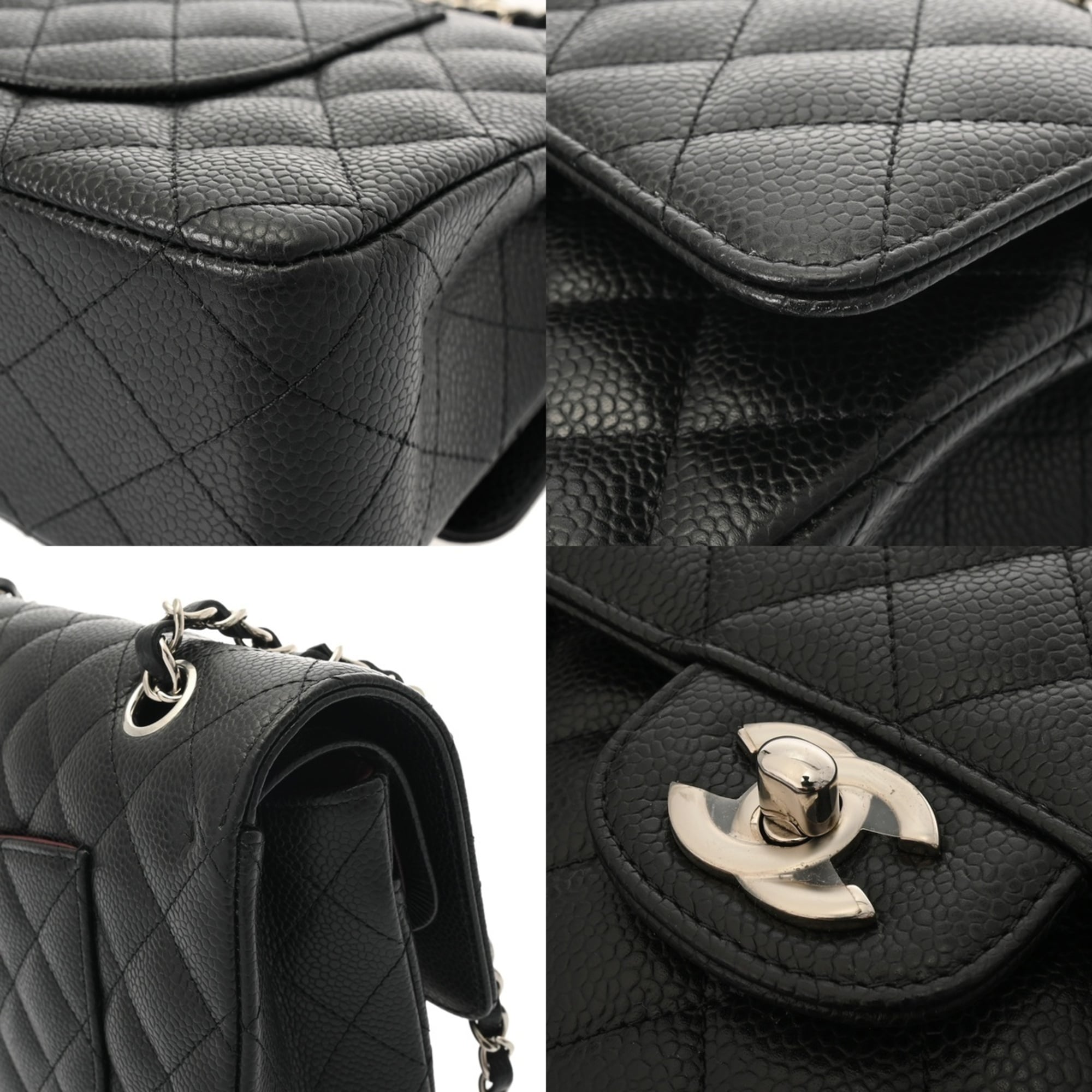Chanel Black Grained Calfskin Shoulder Bag (Pre-Owned)