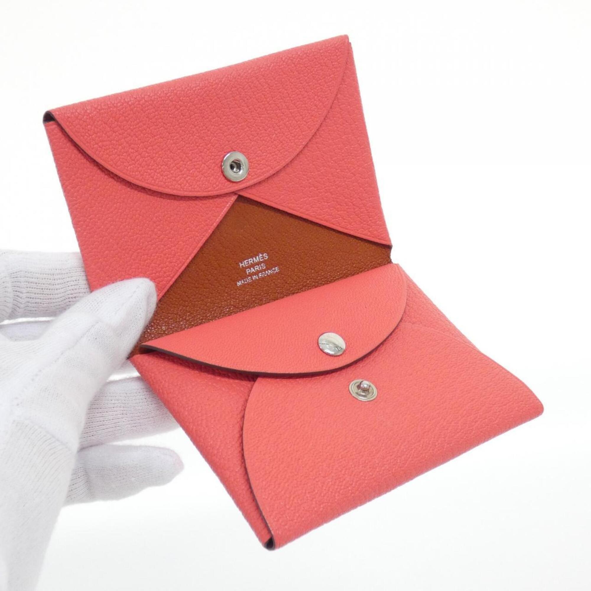 Hermes Pink Chevre Leather Coin Purse/Coin Case (Pre-Owned)