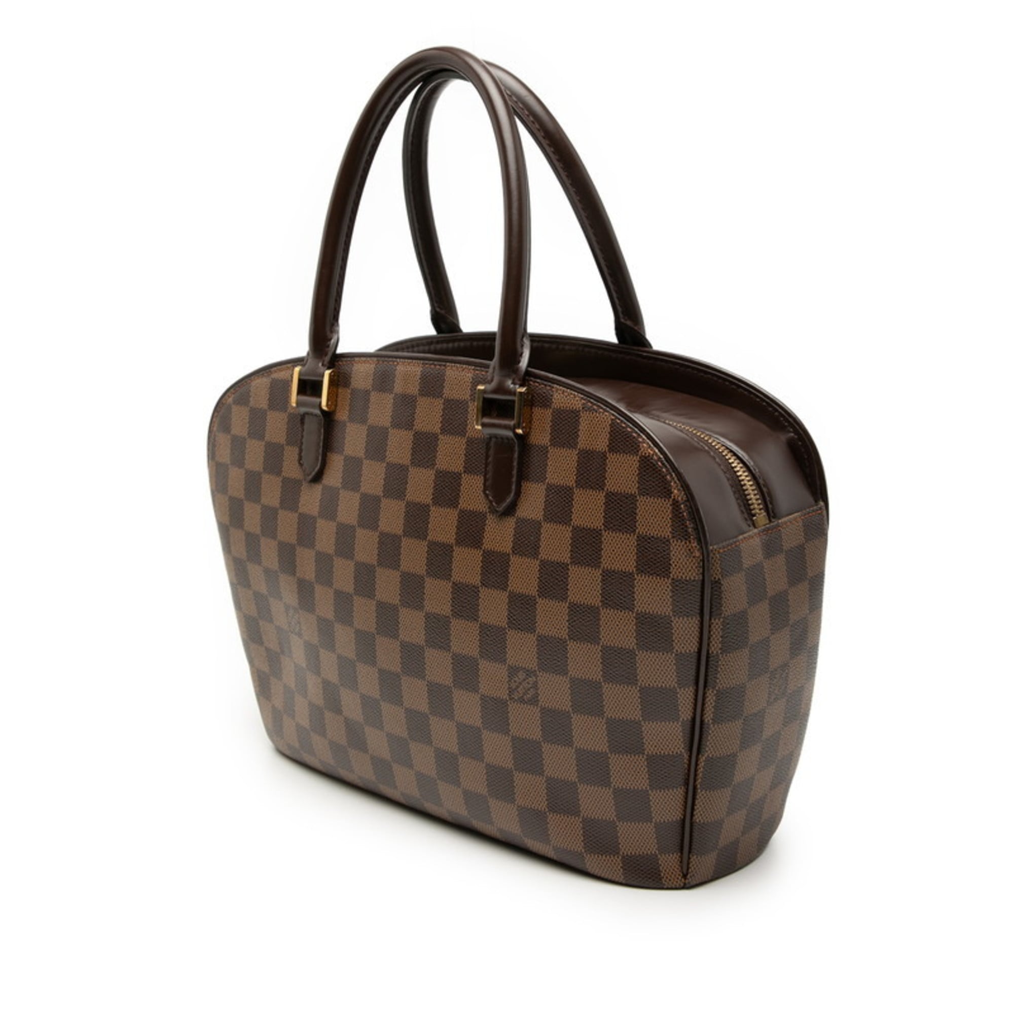 Louis Vuitton Brown Damier Canvas Leather Handbag (Pre-Owned)