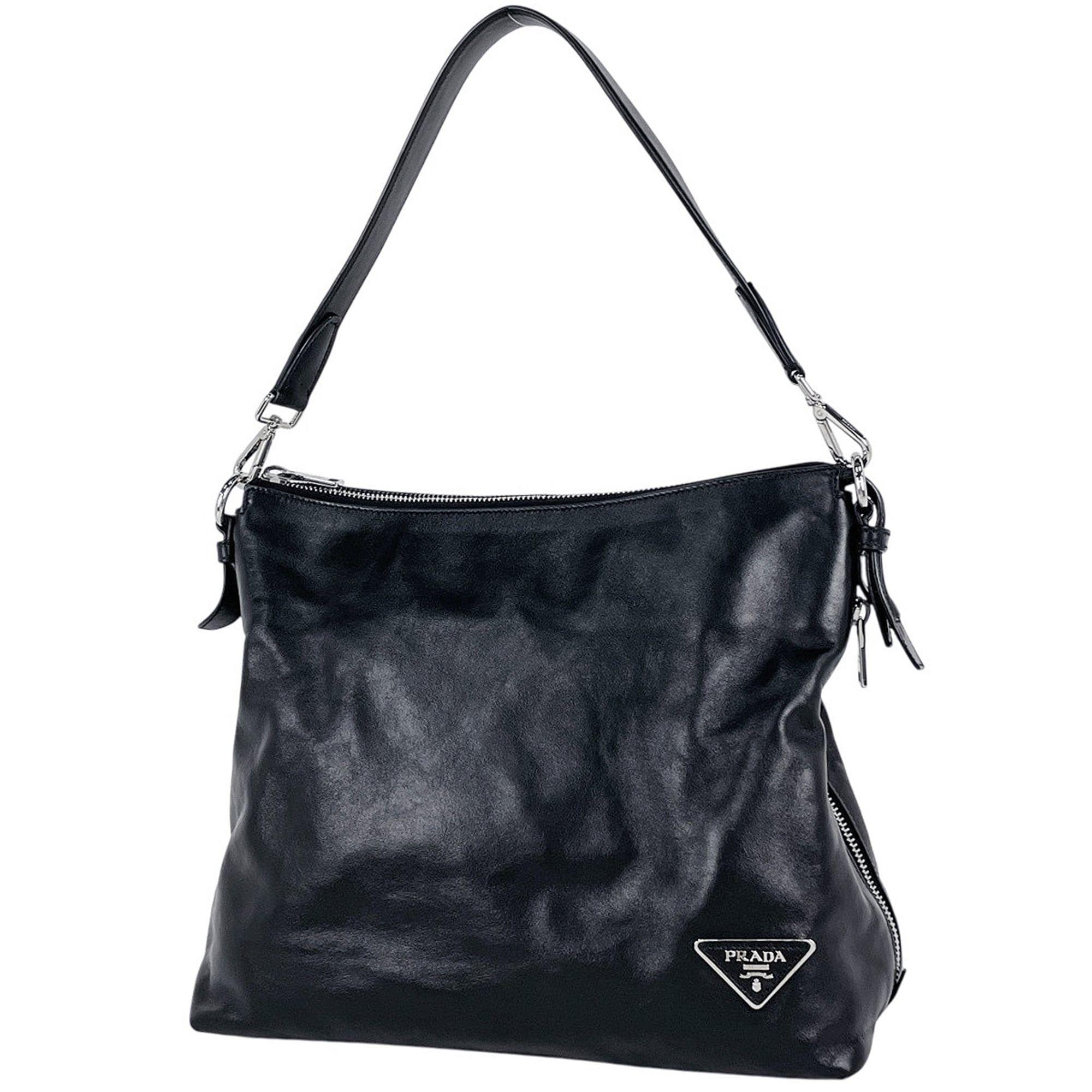 Prada Black Leather Shoulder Bag (Pre-Owned)