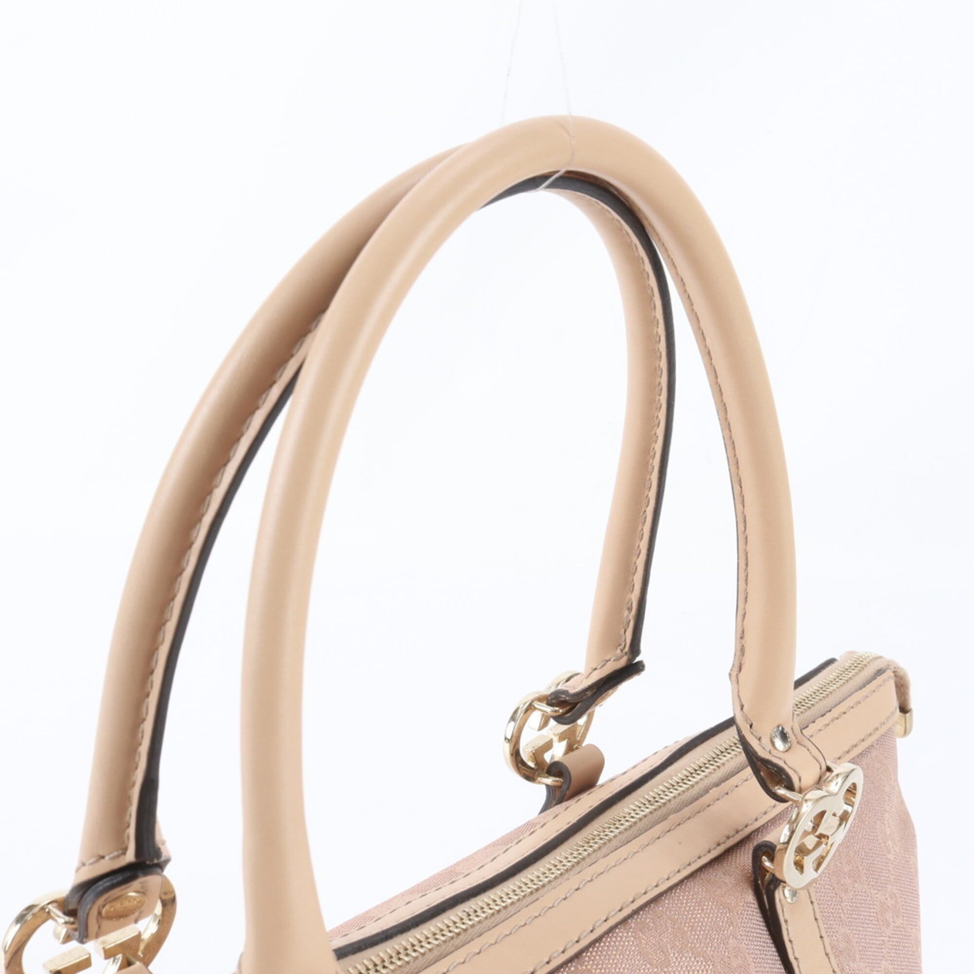 Gucci Beige Pink Gg Canvas Handbag Tote Bag (Pre-Owned)