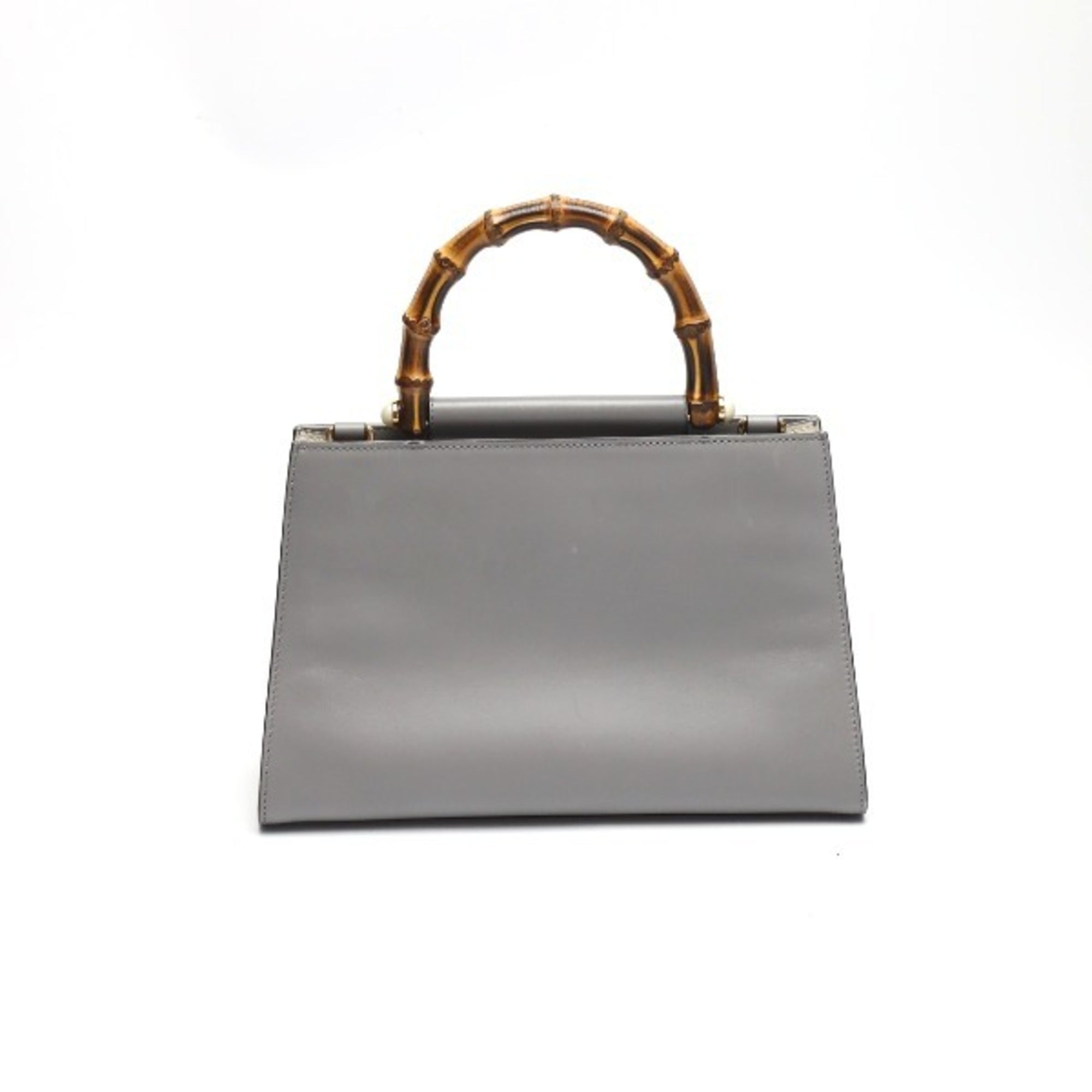 Gucci Gray Bamboo Handbag (Pre-Owned)