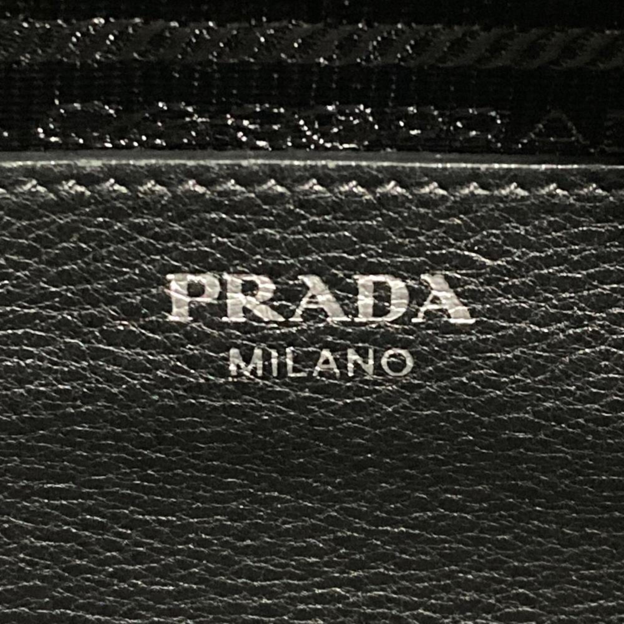 Prada Black Leather Handbag Shoulder Bag (Pre-Owned)