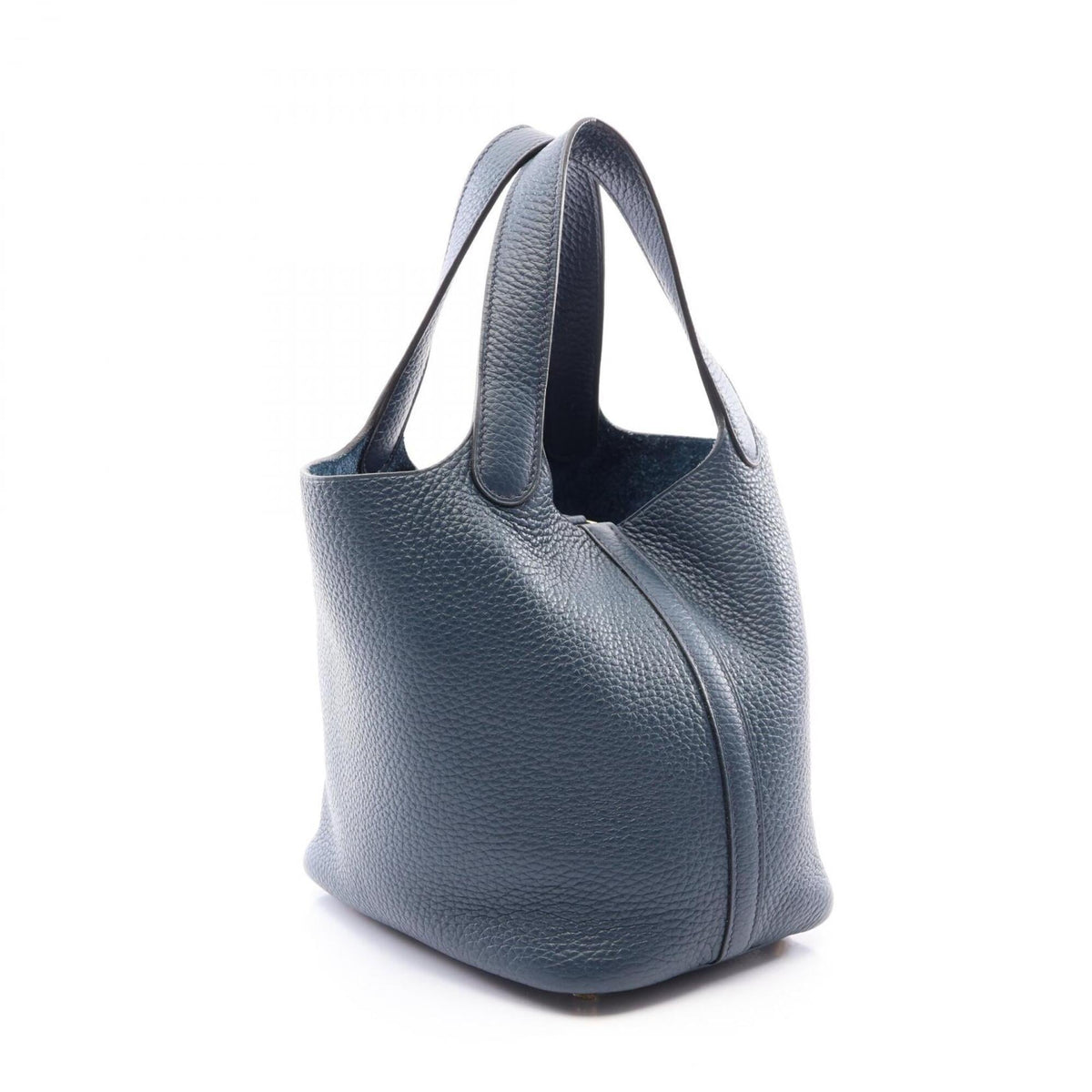 Hermes Navy Taurillon Clemence Leather Handbag (Pre-Owned)