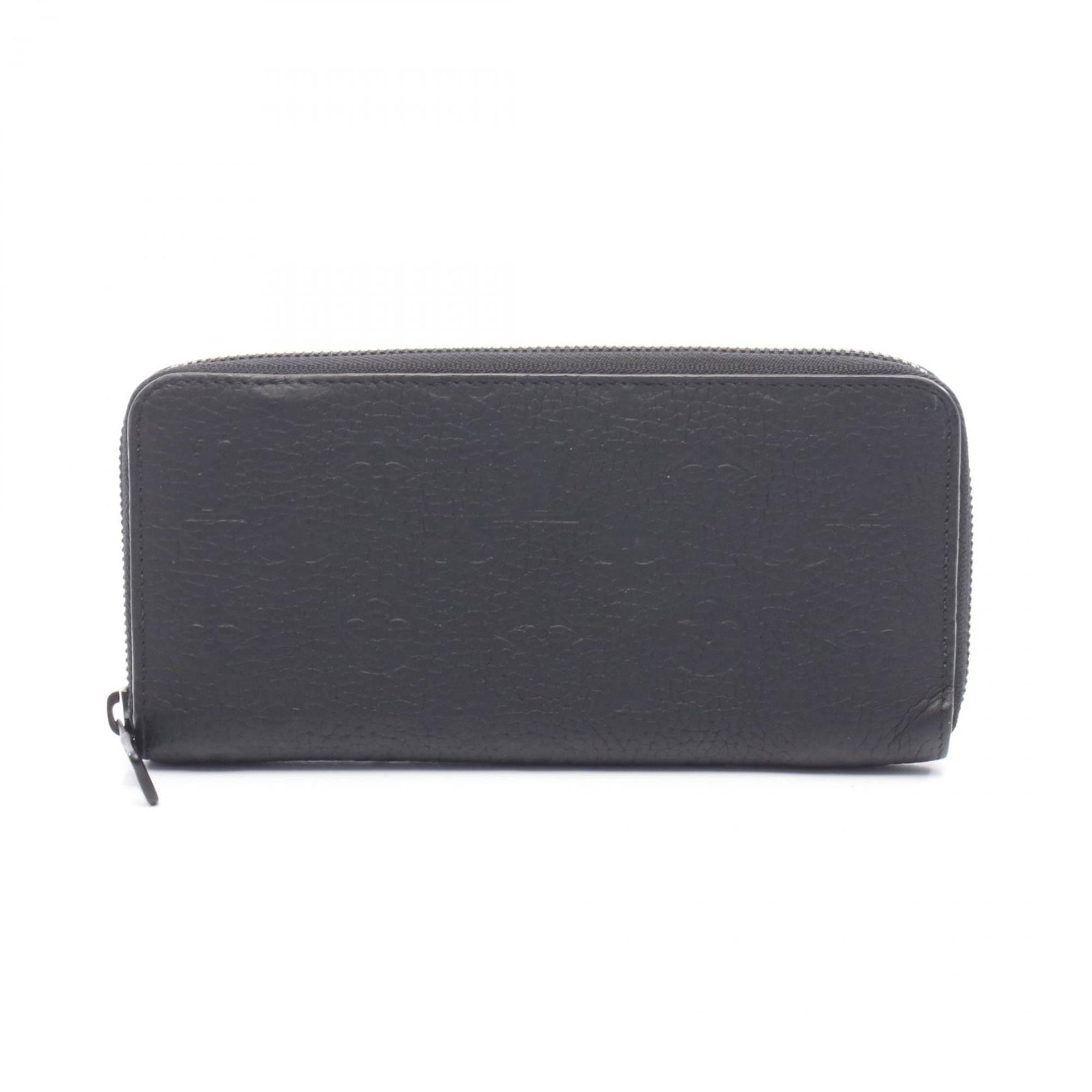 Louis Vuitton Black Noir Leather Long Wallet (Bi-Fold) (Pre-Owned)