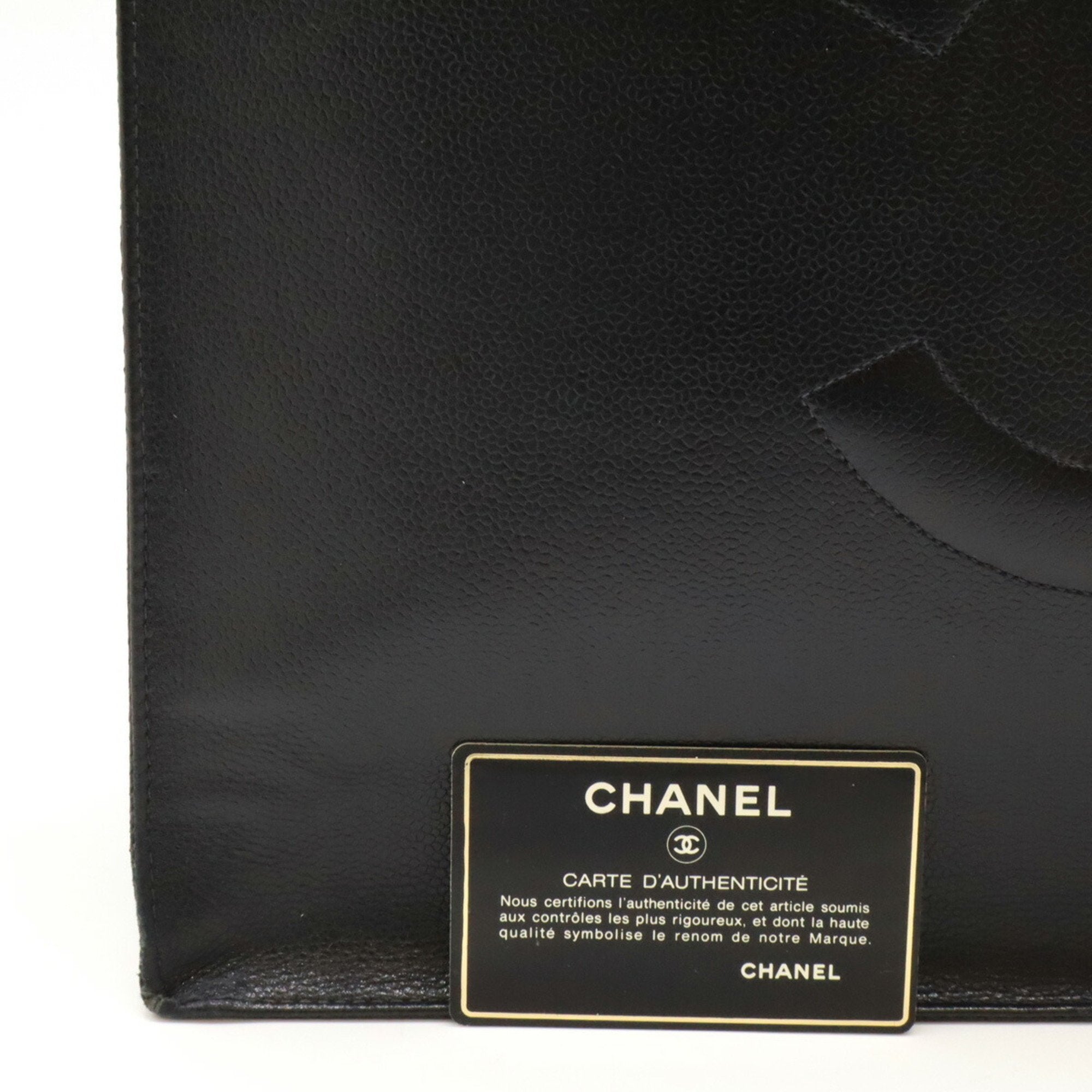 Chanel Caviar Skin Black Caviar Leather Shoulder Bag Tote Bag (Pre-Owned)