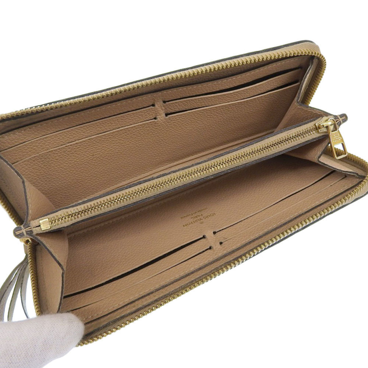 Louis Vuitton Monogram Empreinte Beige Dune Leather Long Wallet (Bi-Fold) (Pre-Owned)