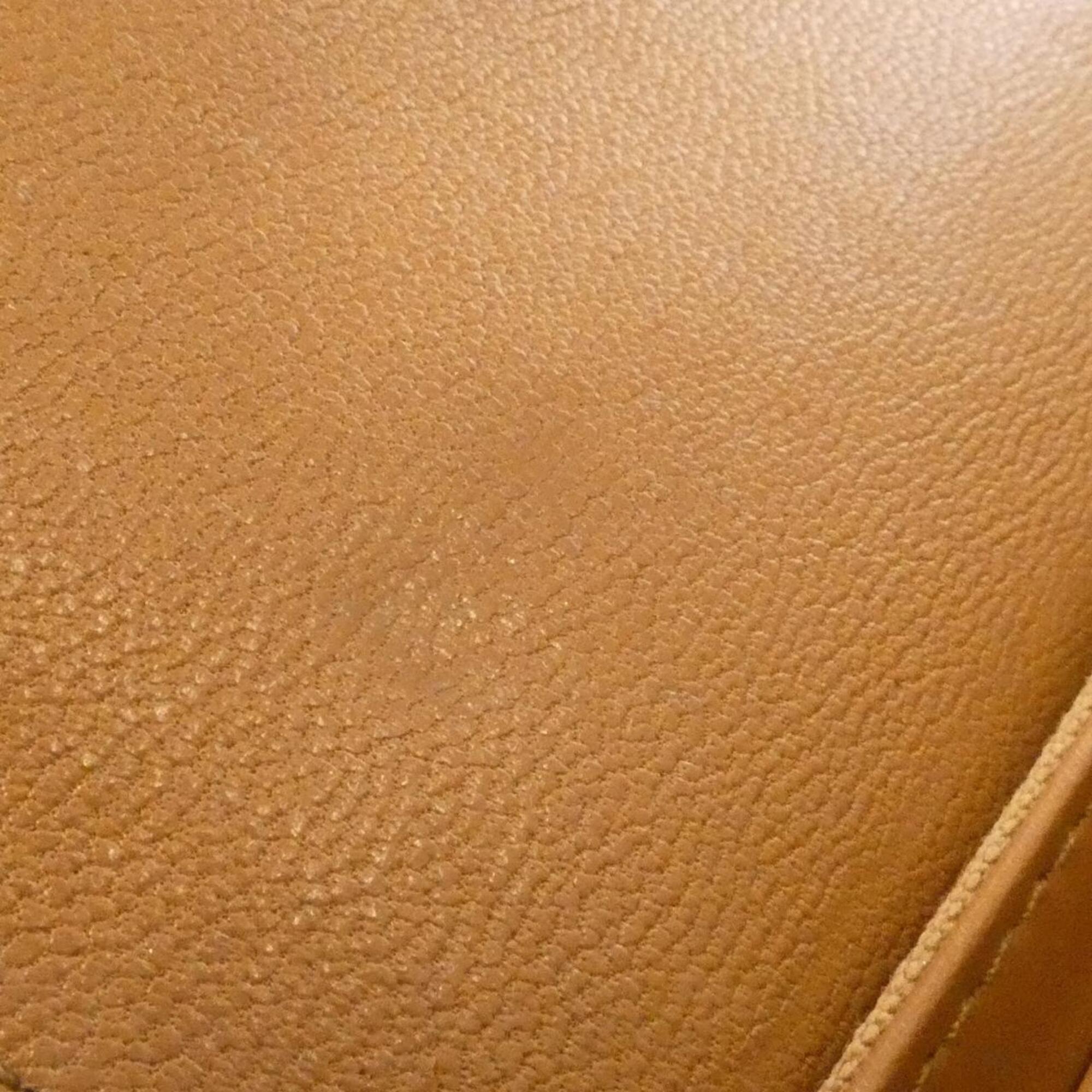 Chanel Brown Leather Long Wallet (Bi-Fold) (Pre-Owned)