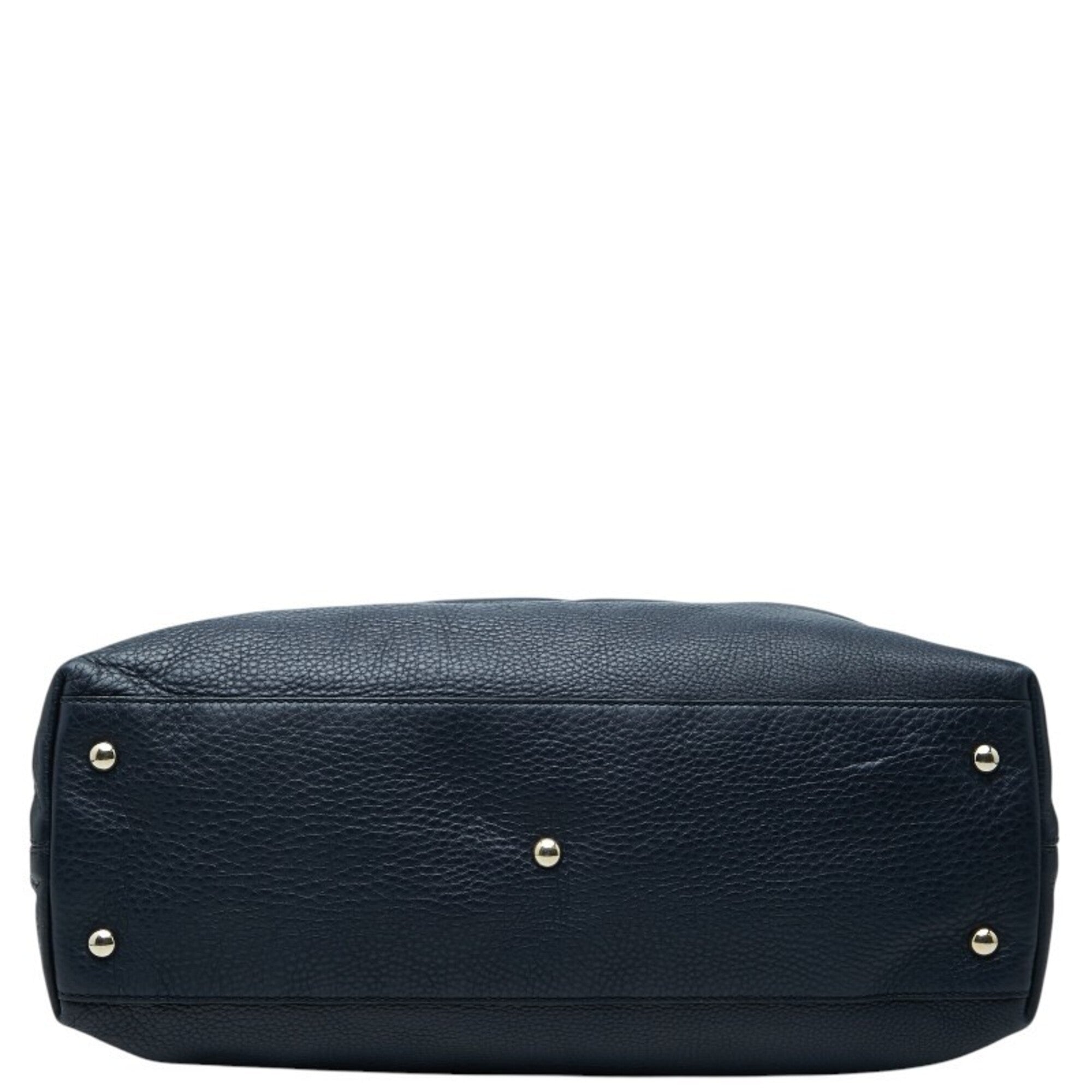 Gucci Navy Leather Shoulder Bag Tote Bag (Pre-Owned)