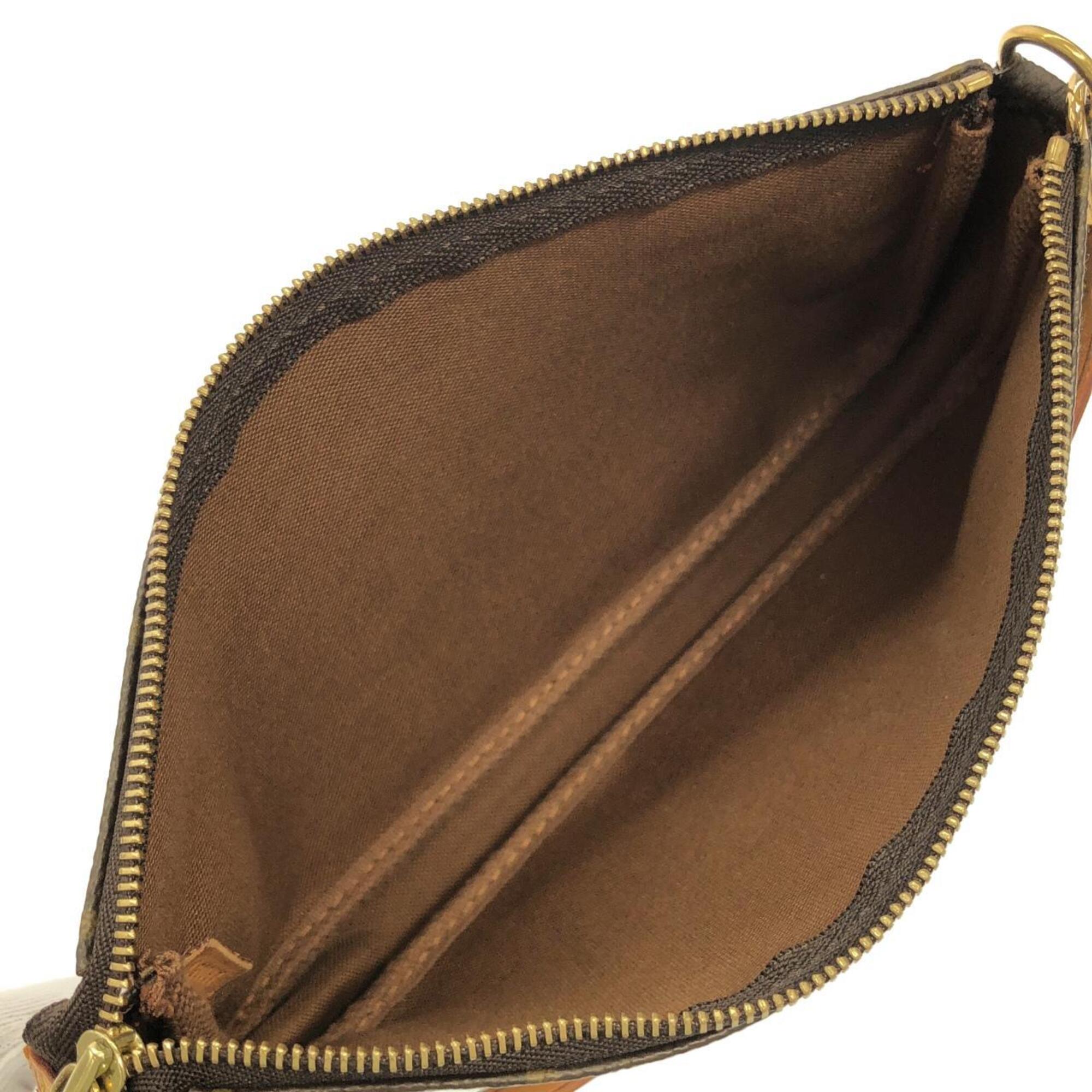 Louis Vuitton Khaki Marron Coated Canvas Pochette Pouch (Pre-Owned)