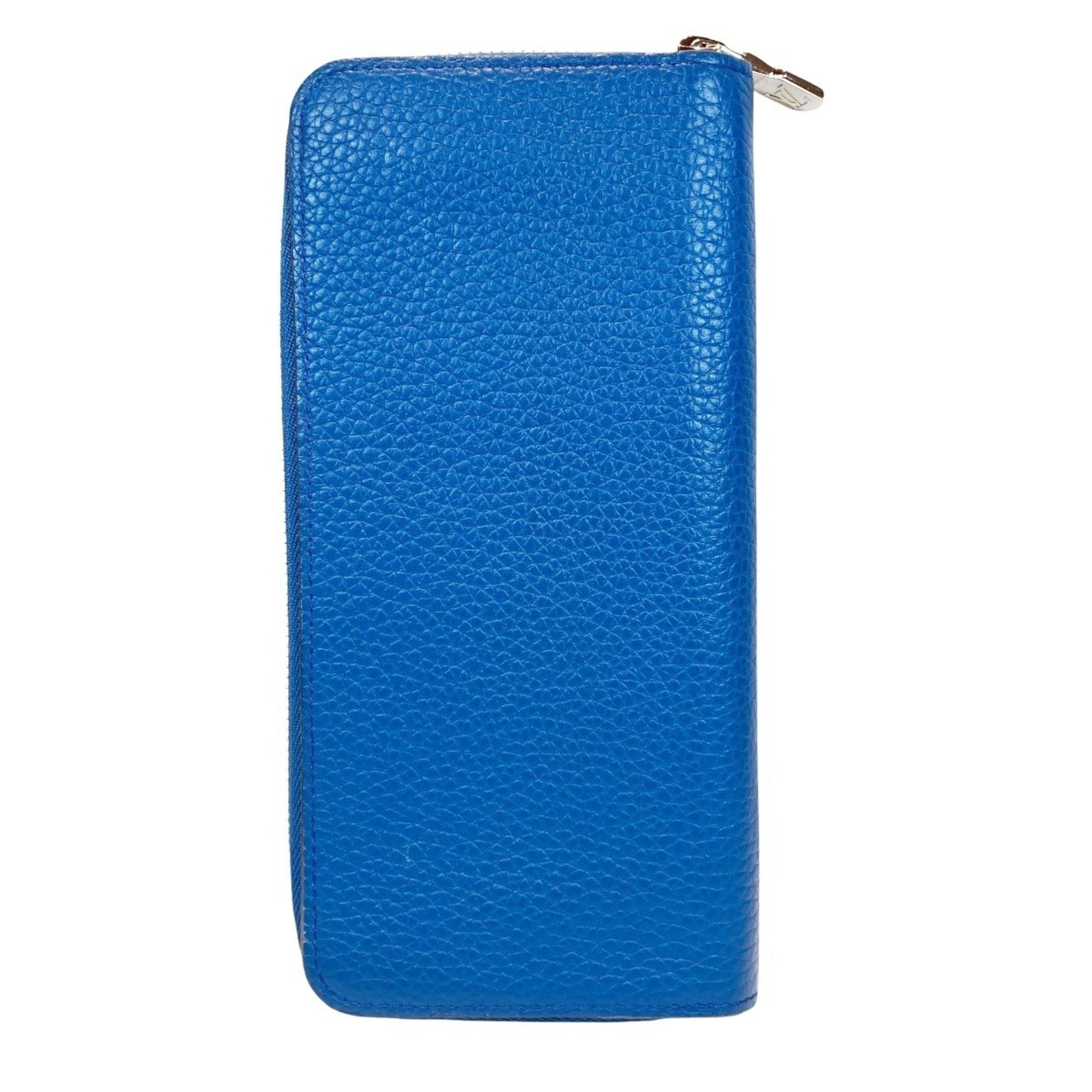Louis Vuitton Taiga Blue Leather Long Wallet (Bi-Fold) (Pre-Owned)