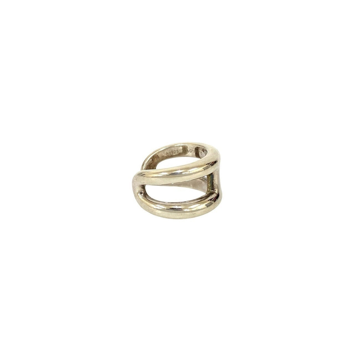 Hermes Silver Silver 925 Band Ring (Pre-Owned)