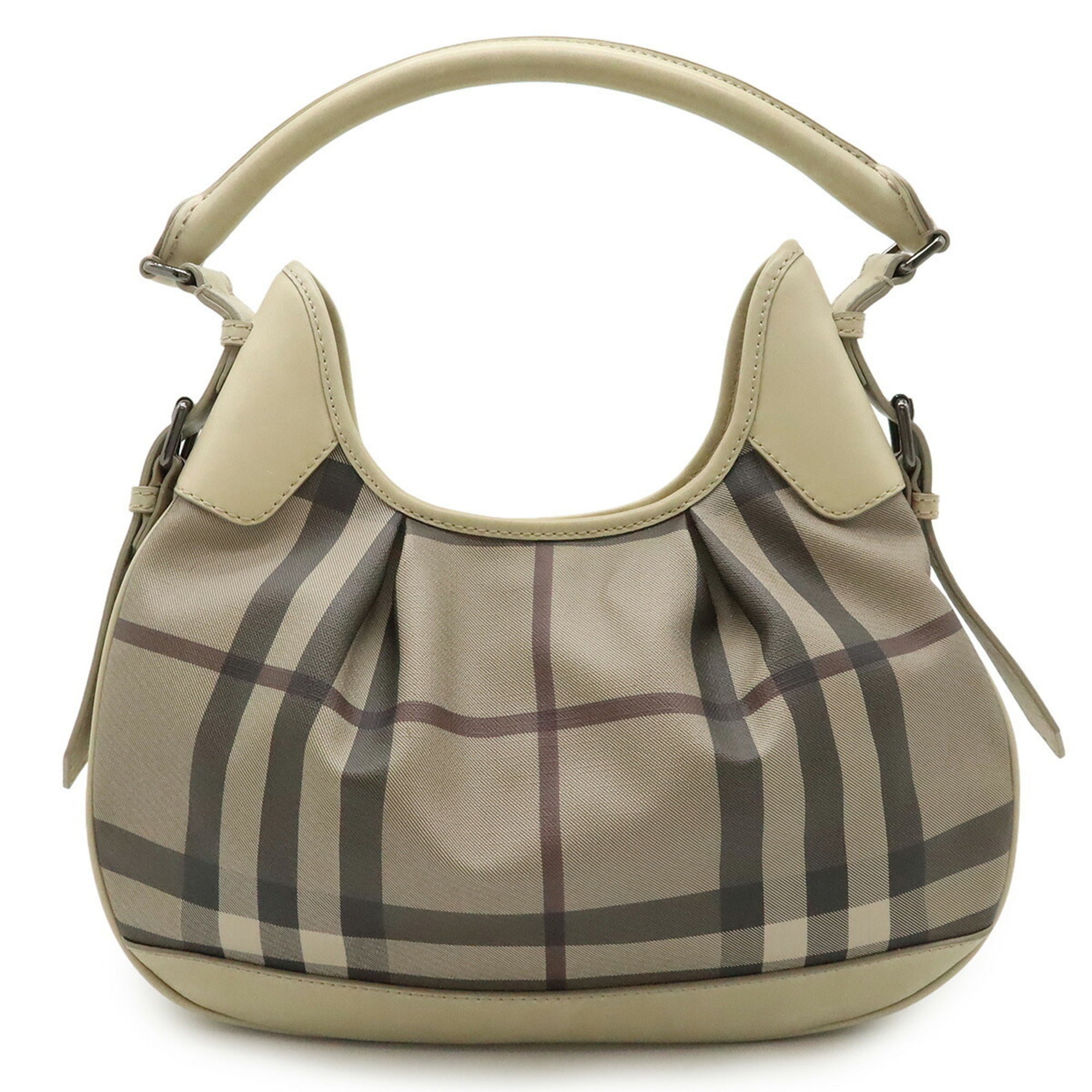Burberry Brown Grayish Pvc Leather Shoulder Bag (Pre-Owned)
