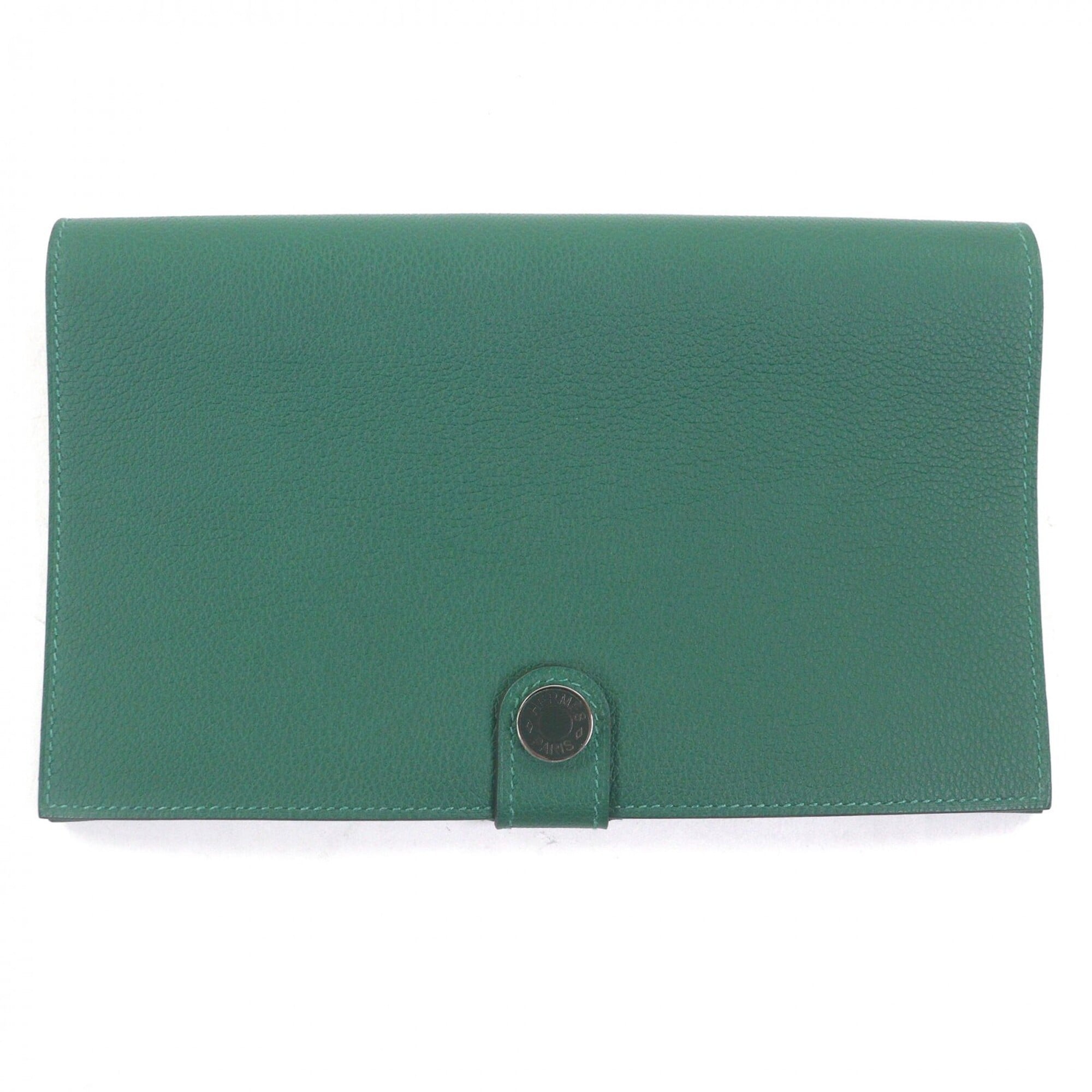 Hermes Vert Fonce Evercalf Leather Long Bill Wallet (Bi-Fold) (Pre-Owned)
