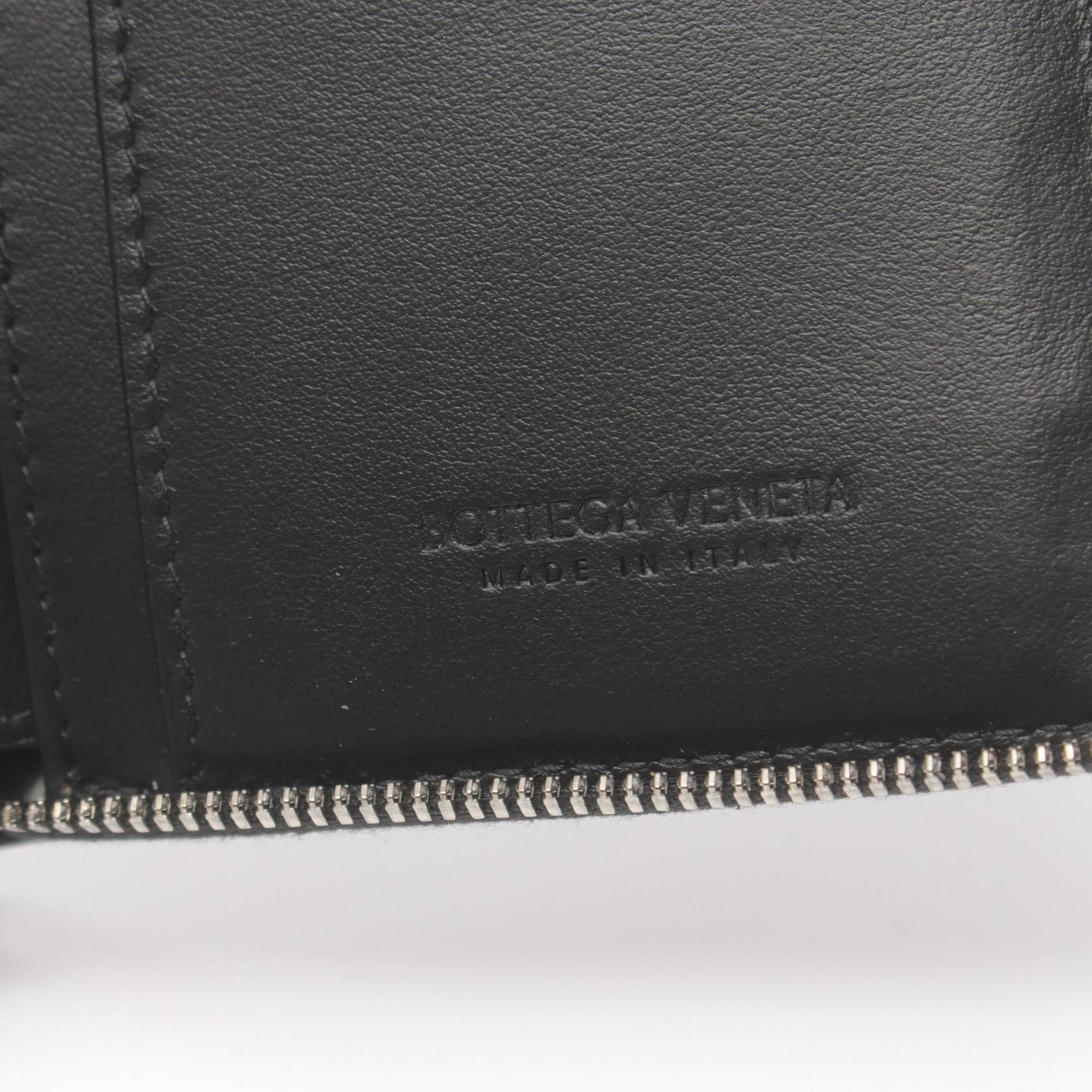 Bottega Veneta Black Leather Coin Purse/Coin Case (Pre-Owned)