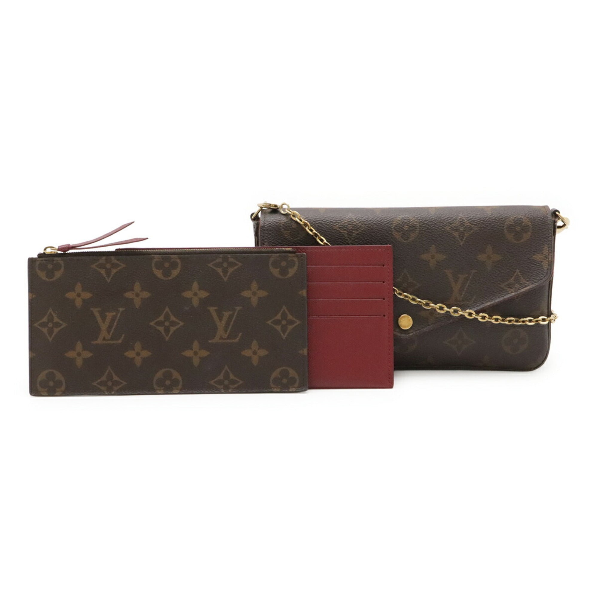Louis Vuitton Fuchsia Monogram Canvas Leather Clutch Bag Pochette Shoulder Bag (Pre-Owned)