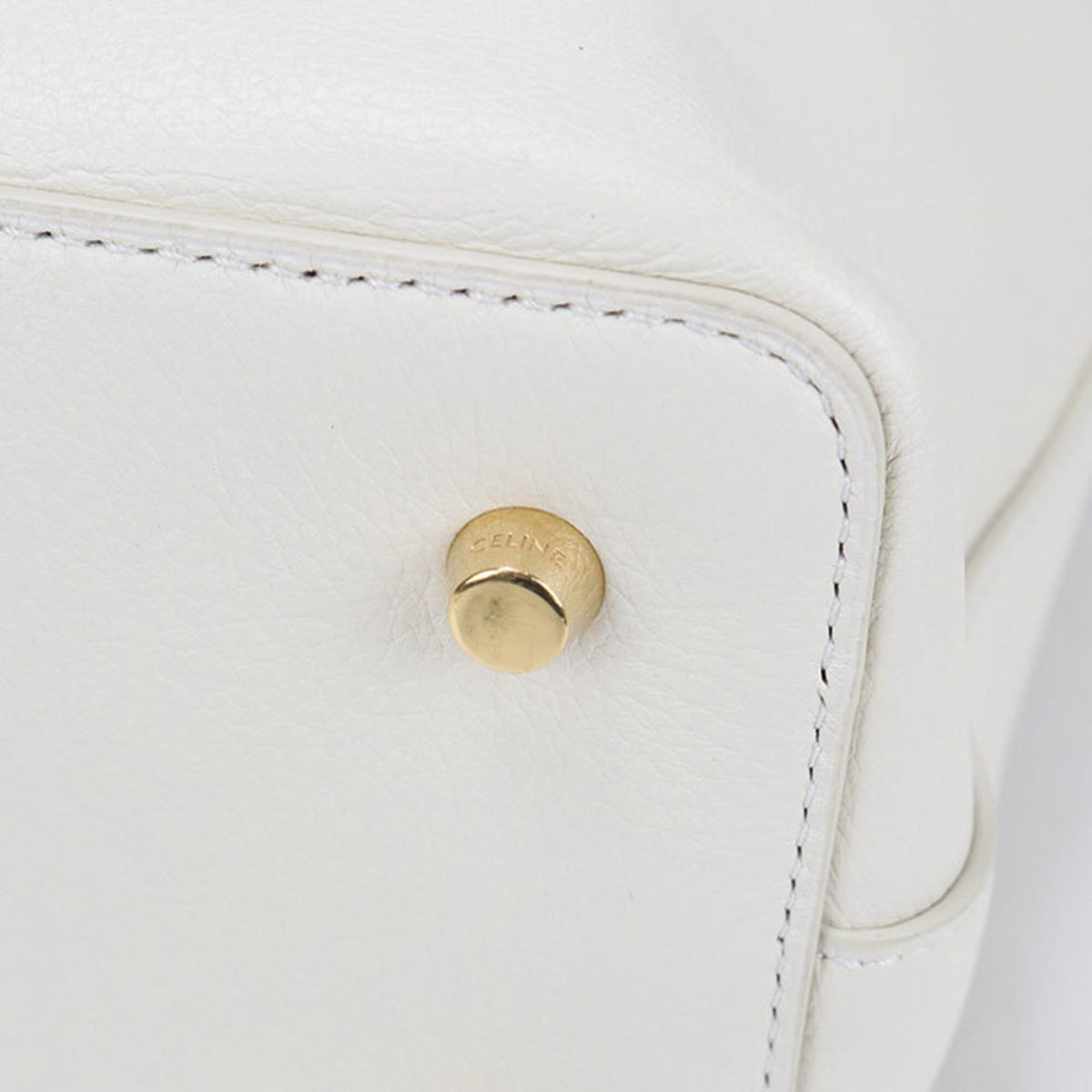 Celine White Leather Tote Bag (Pre-Owned)