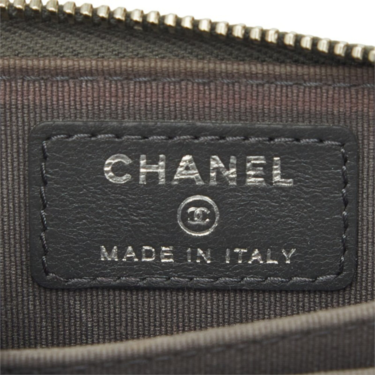 Chanel Gray Leather Coin Purse/Coin Case (Pre-Owned)