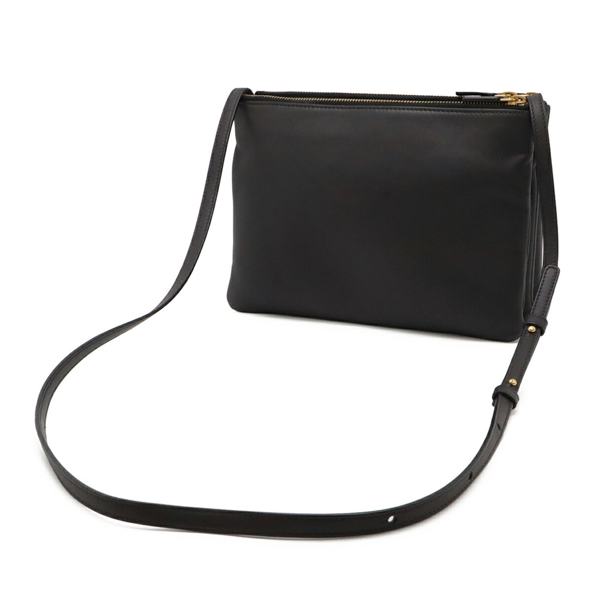Celine Gray Leather Handbag Pochette Shoulder Bag (Pre-Owned)