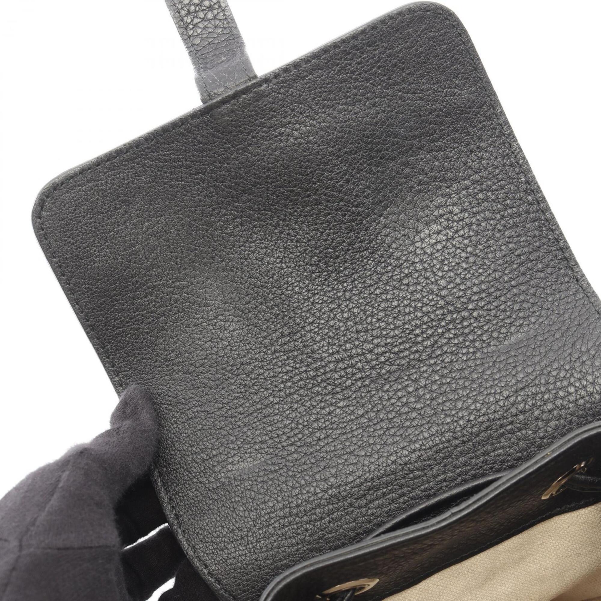 Gucci Black Bamboo Backpack Handbag (Pre-Owned)