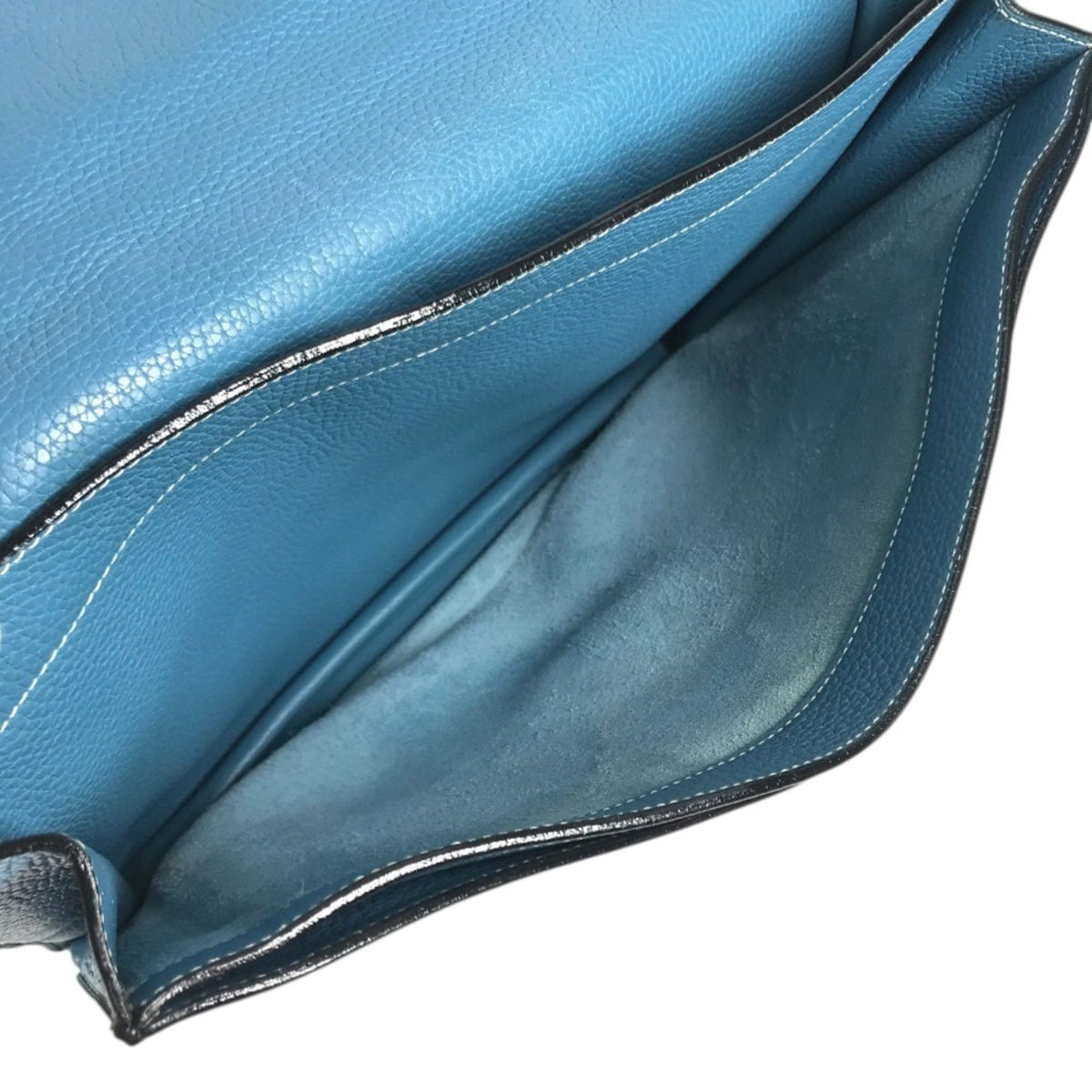 Hermes Blue Taurillon Clemence Leather Briefcase Handbag (Pre-Owned)