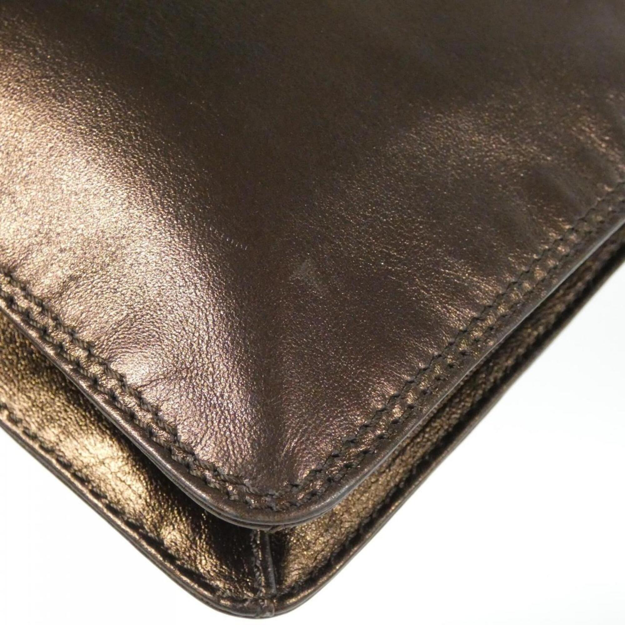 Chanel Bronze Metallic Bronze Leather Shoulder Bag (Pre-Owned)