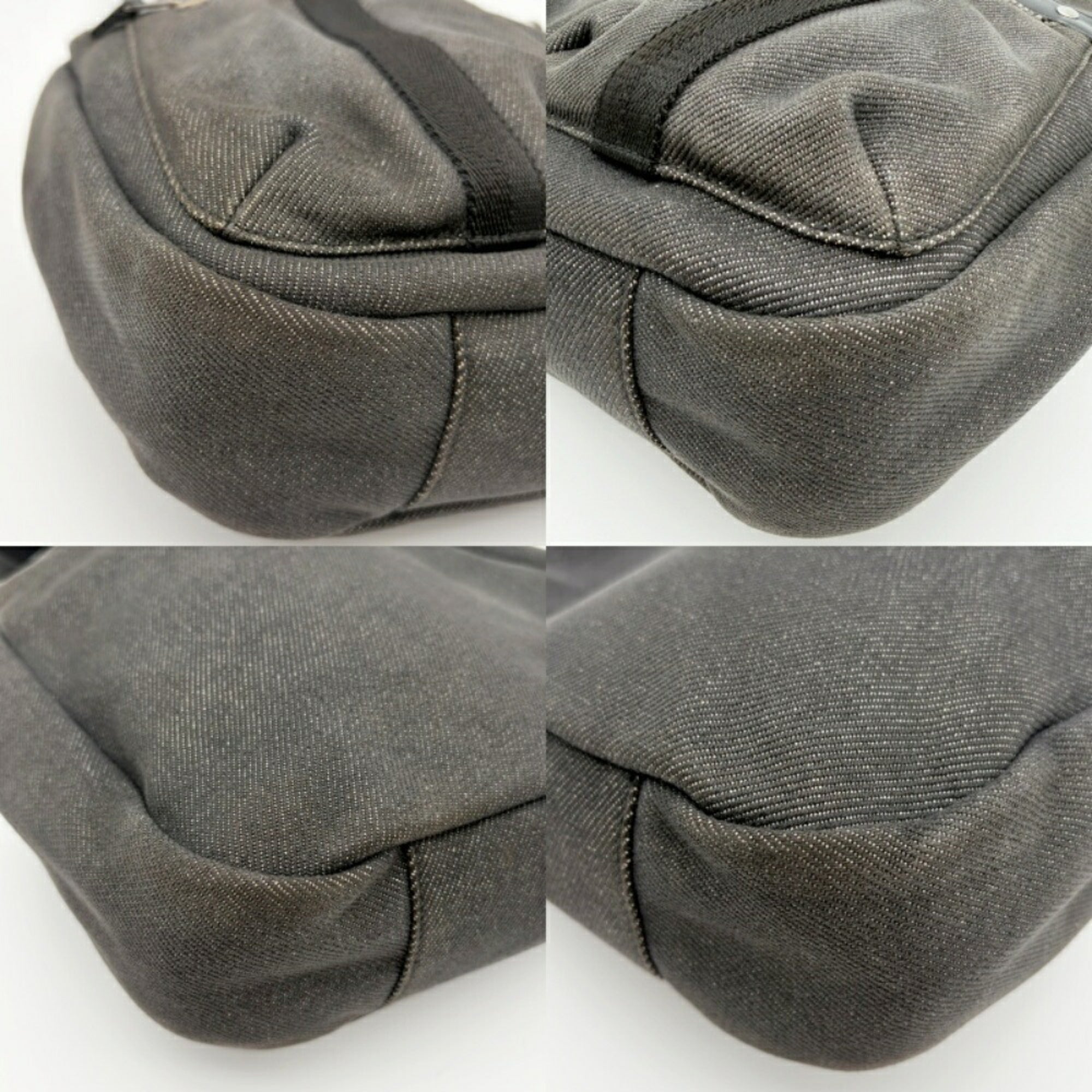 Gucci Black Denim Leather Shoulder Bag (Pre-Owned)