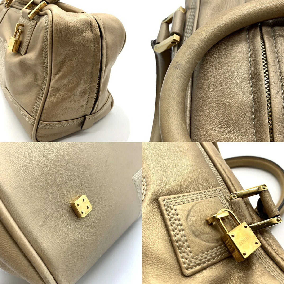 Loewe Gold Leather Handbag (Pre-Owned)