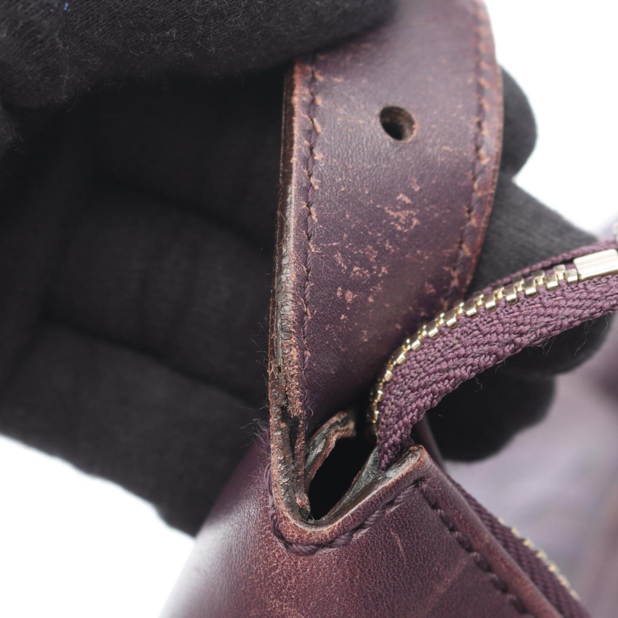 Gucci Purple Leather Handbag Shoulder Bag (Pre-Owned)