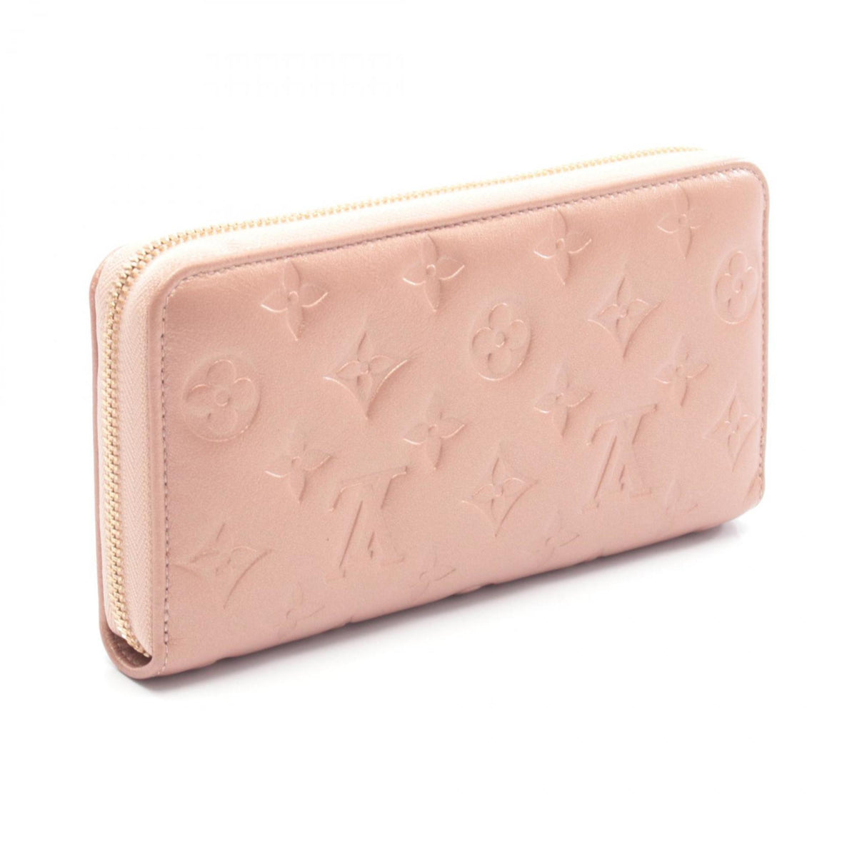 Louis Vuitton Pink Rose Gold Monogram Leather Long Wallet (Bi-Fold) (Pre-Owned)