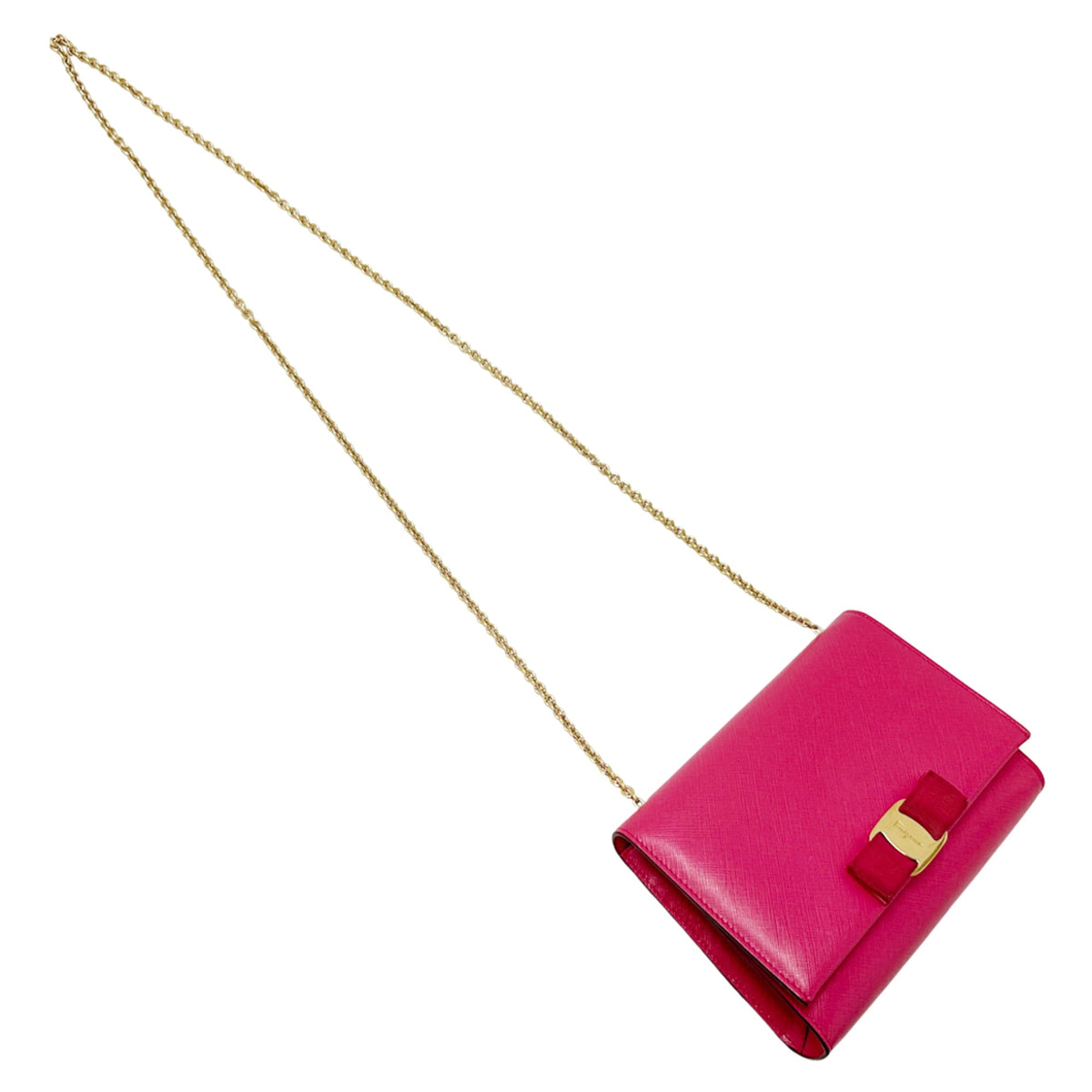 Salvatore Ferragamo Pink Leather Pochette Shoulder Bag (Pre-Owned)
