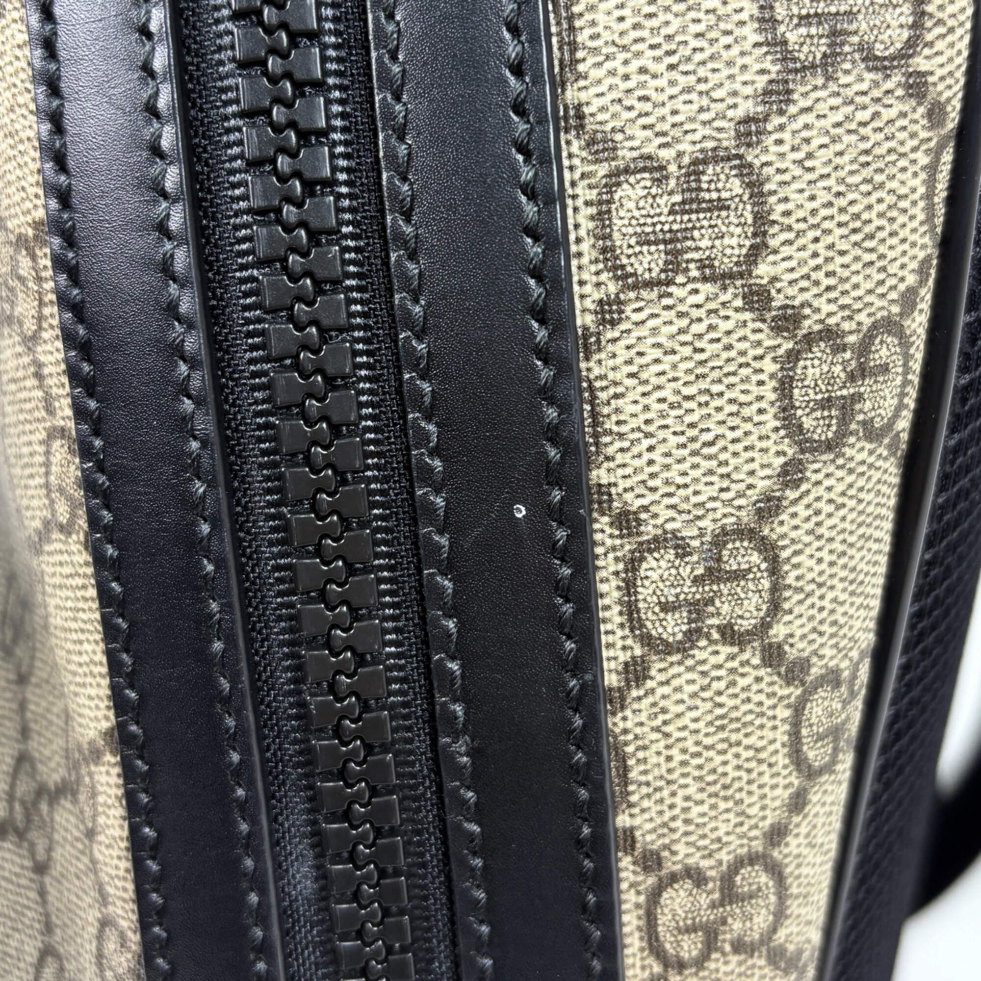 Gucci Beige Black Coated Canvas Backpack (Pre-Owned)