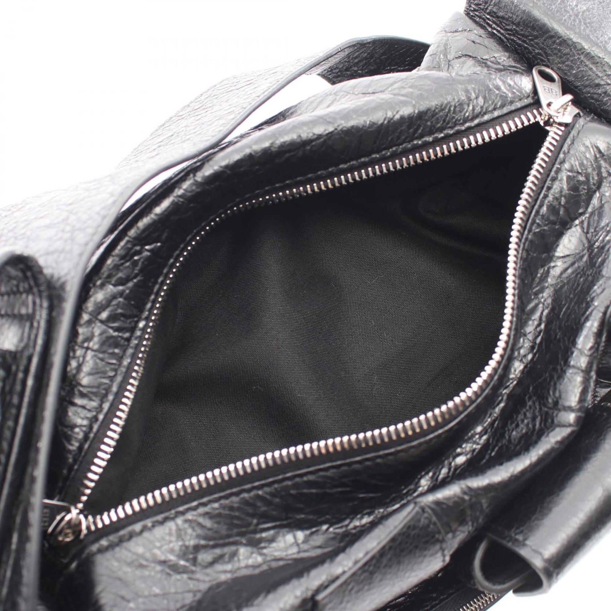Balenciaga Black Leather Handbag Shoulder Bag Sling Bag (Pre-Owned)