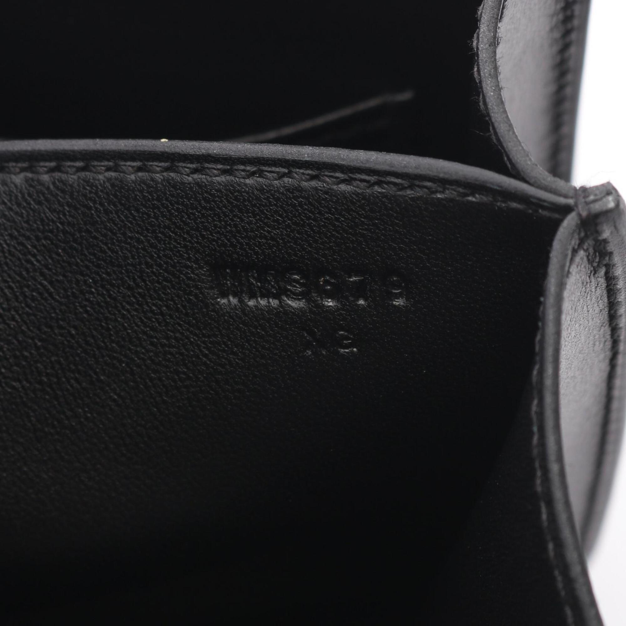 Hermes Black Box Calf Leather Leather Handbag Shoulder Bag (Pre-Owned)