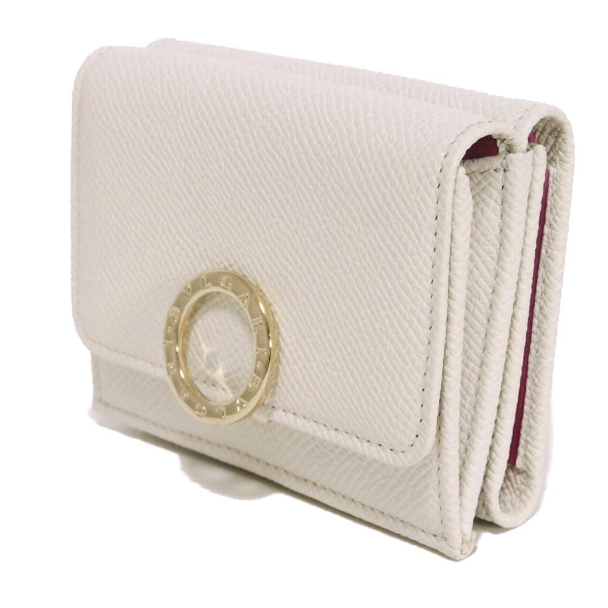 Bvlgari White Leather Wallet (Tri-Fold) (Pre-Owned)