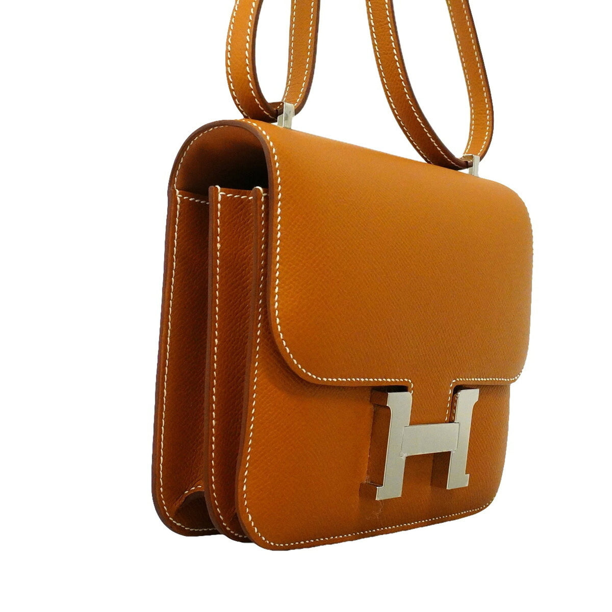 Hermes Gold Leather Shoulder Bag (Pre-Owned)