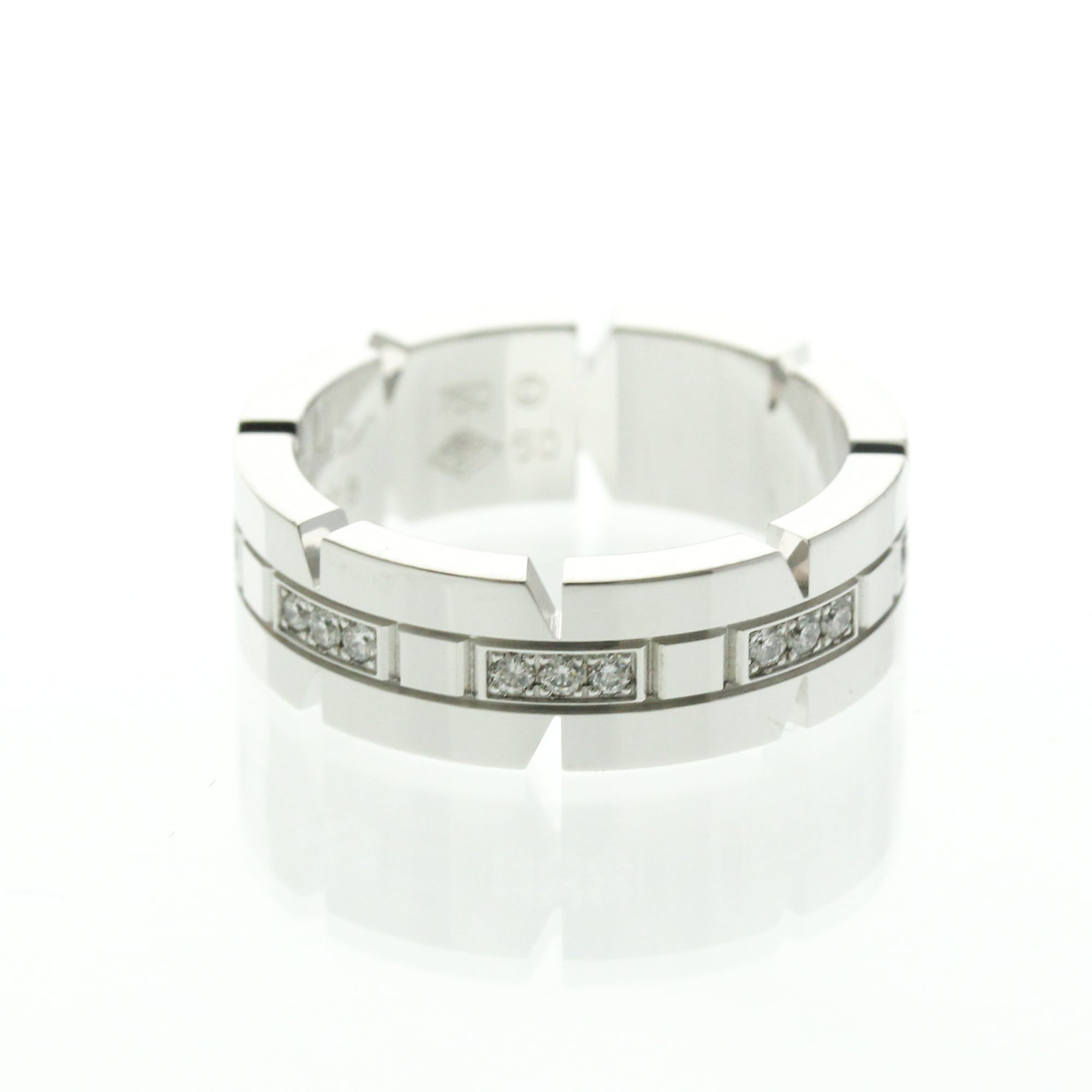 Cartier Tank Francaise Ring 18K White Gold And Diamonds Silver White_Gold Ring Jewelry (Pre-Owned)