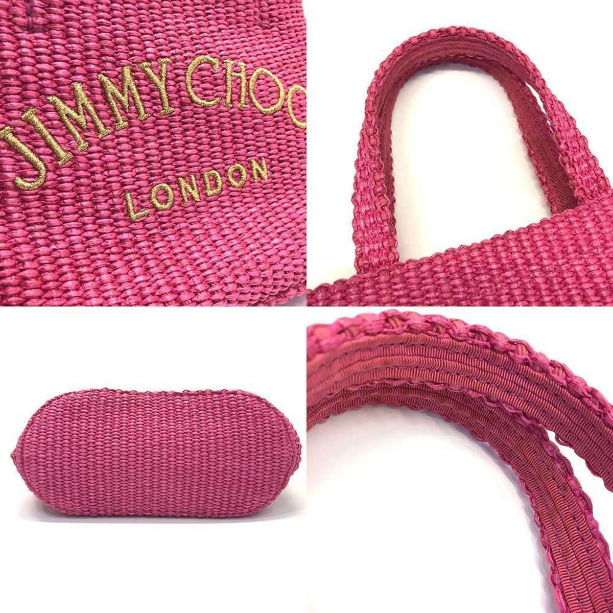Jimmy Choo Pink Raffia Handbag (Pre-Owned)