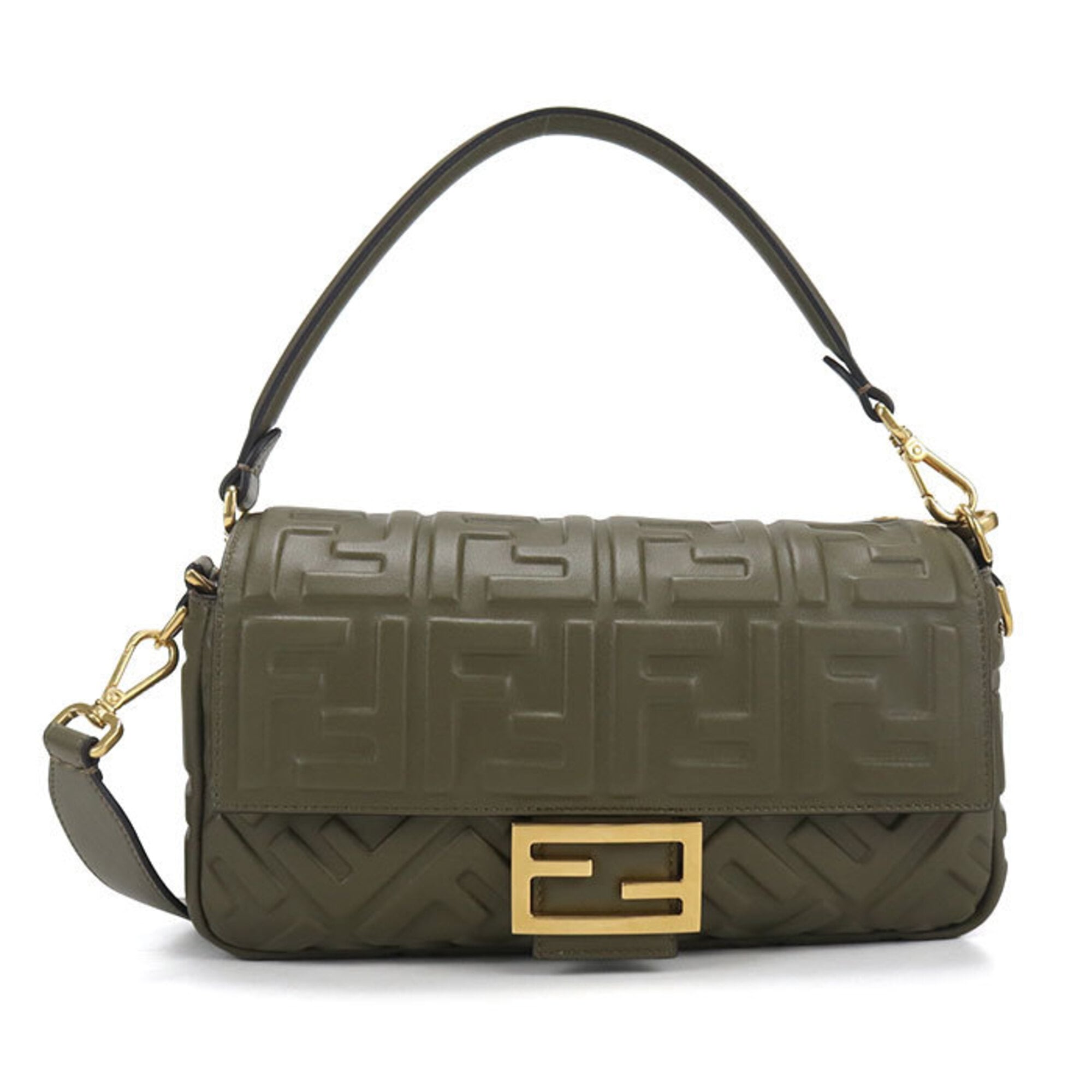 Fendi Khaki Leather Handbag (Pre-Owned)