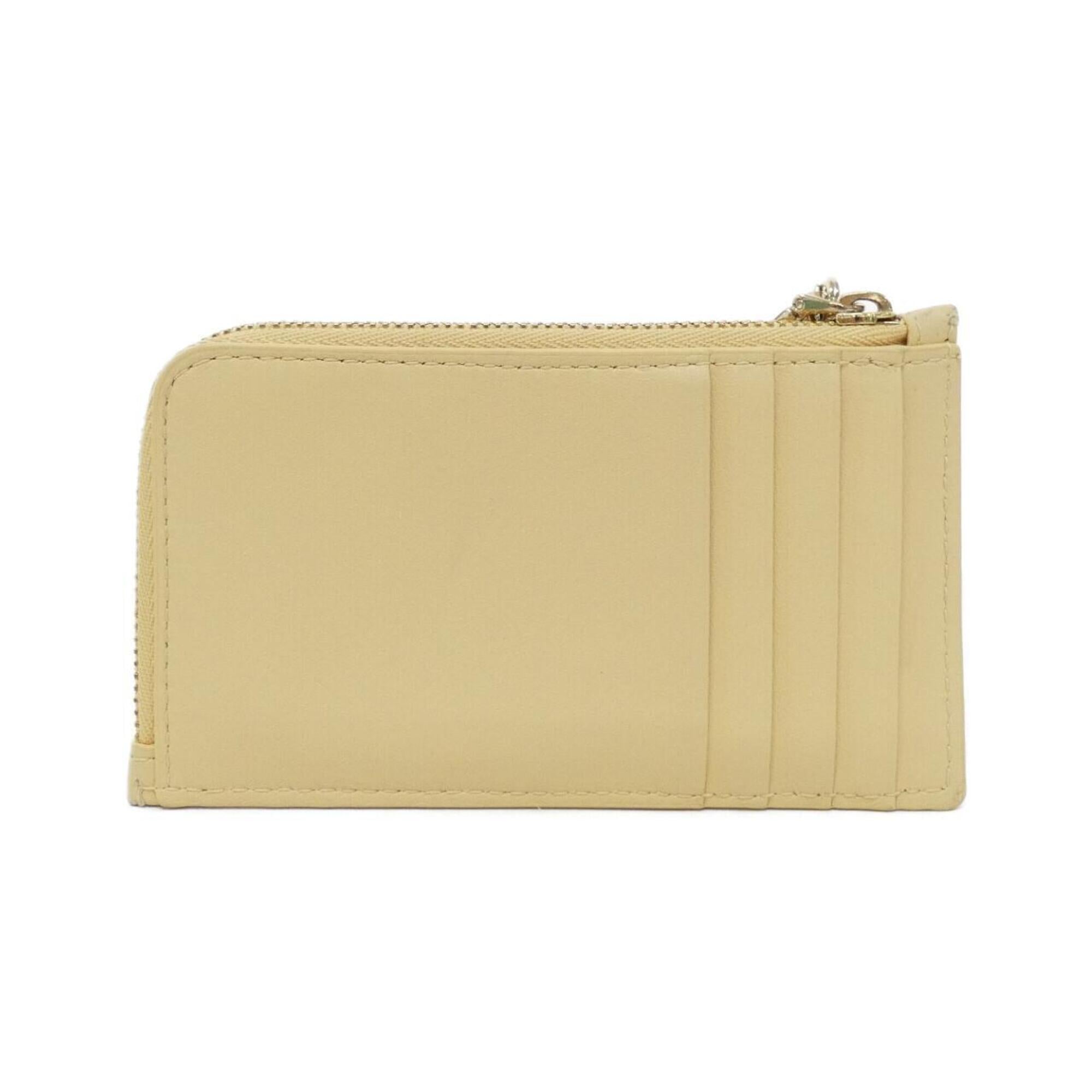 Christian Dior Pale Yellow Leather Coin Purse/Coin Case (Pre-Owned)