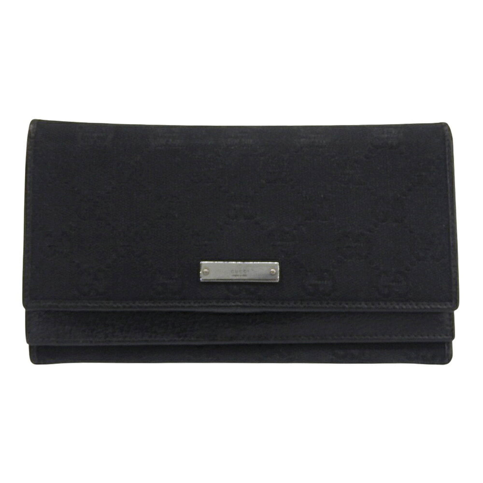Gucci Black Gg Canvas Long Wallet (Bi-Fold) (Pre-Owned)