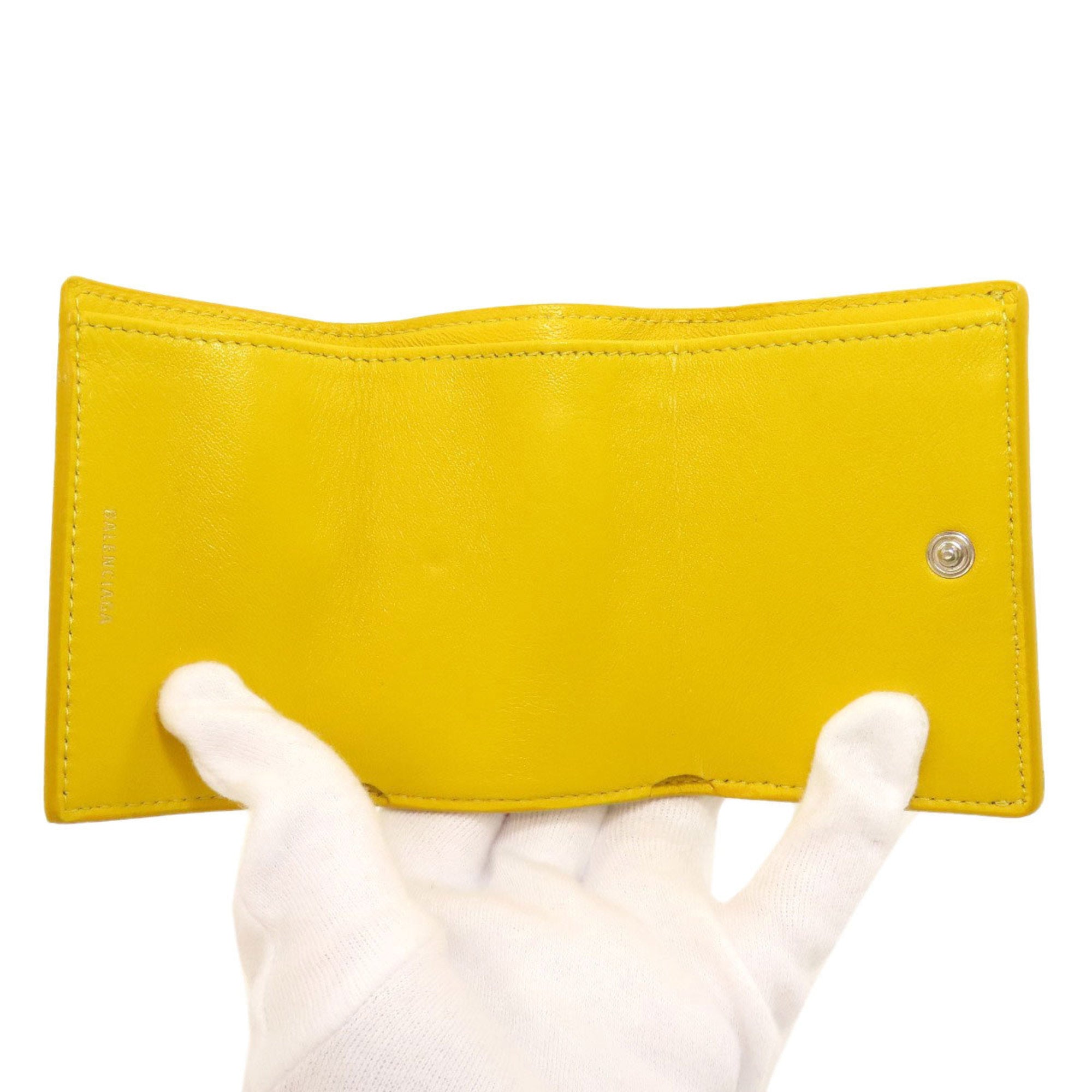Balenciaga Yellow Leather Wallet (Tri-Fold) (Pre-Owned)