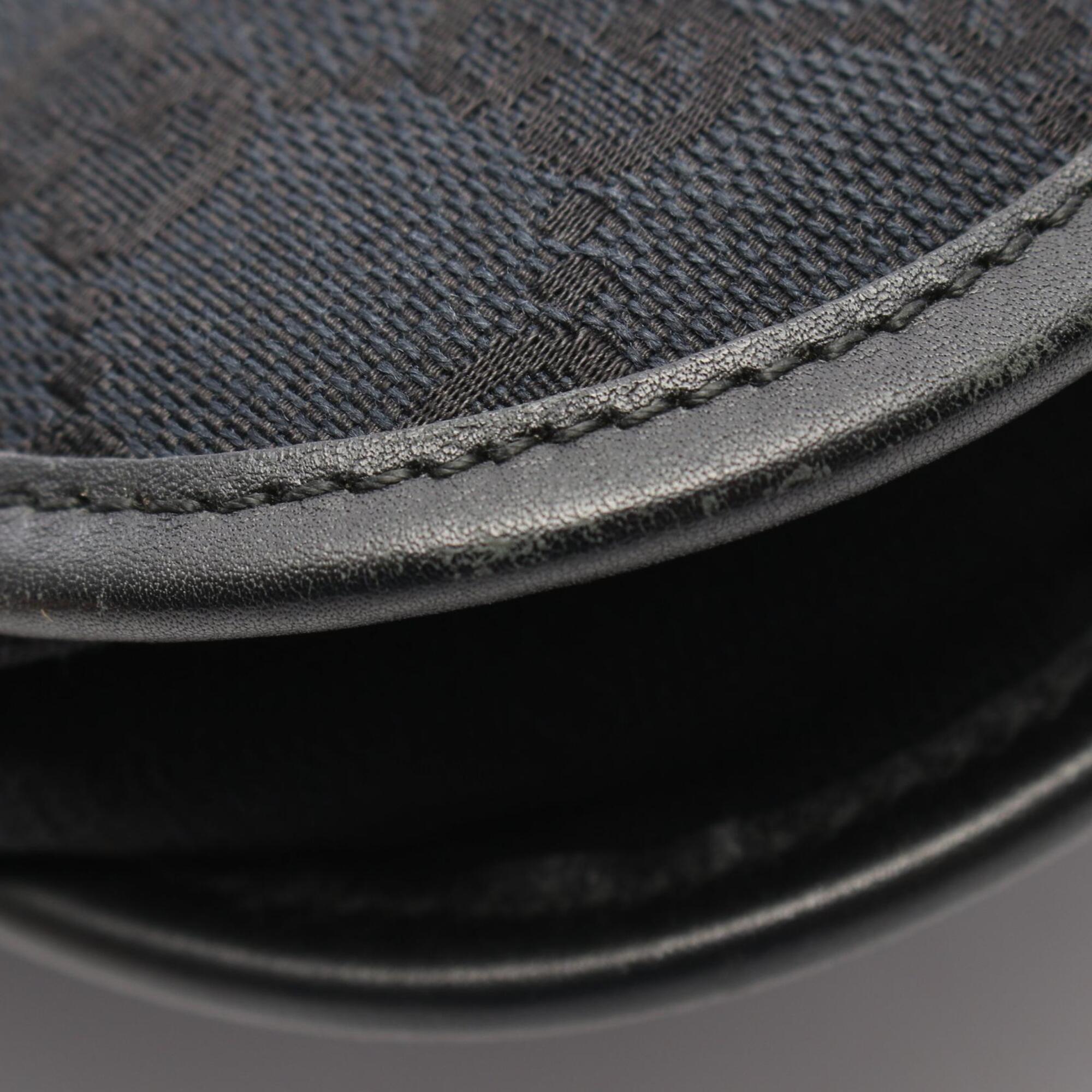 Gucci Black Canvas Leather Shoulder Bag (Pre-Owned)