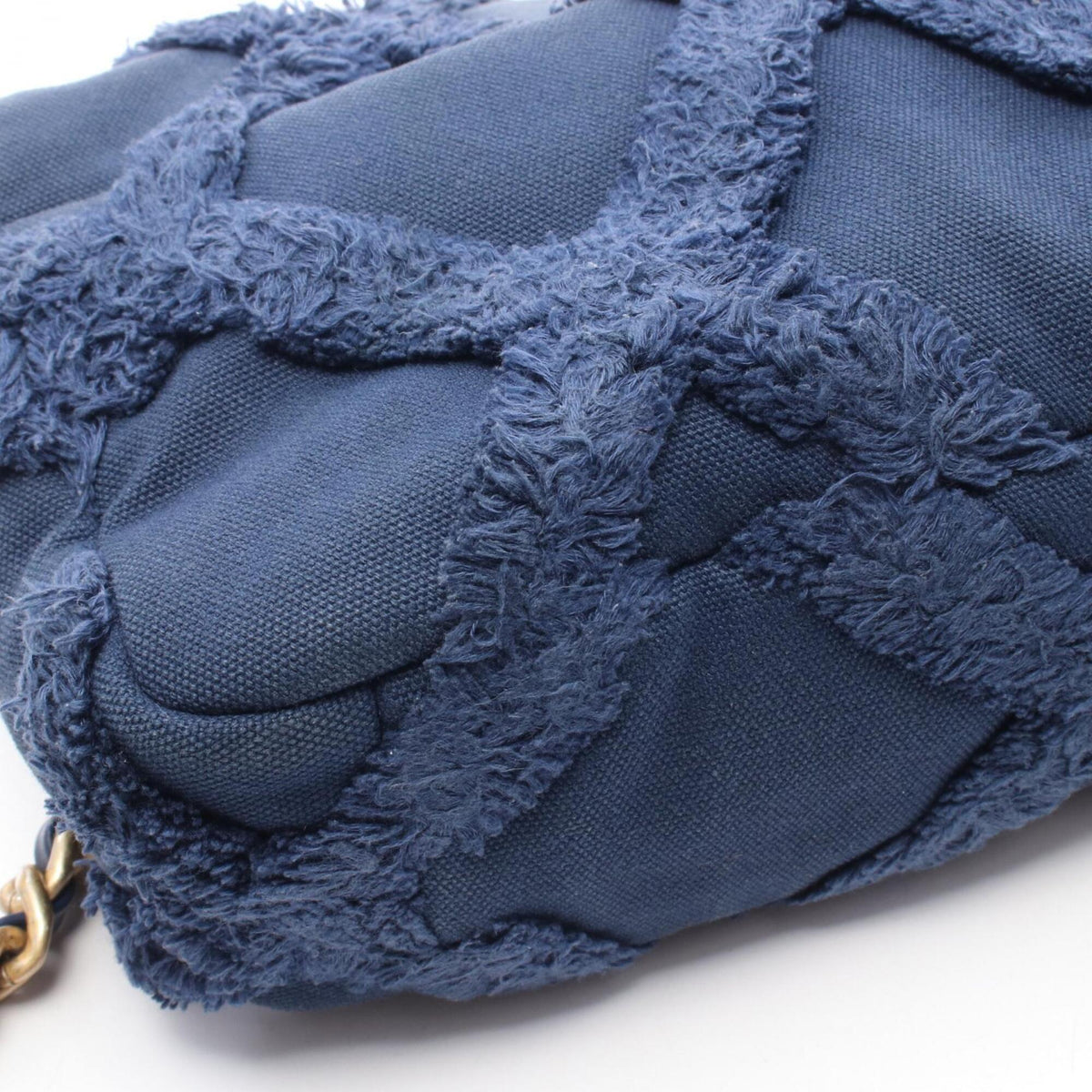 Chanel Navy Canvas Handbag Shoulder Bag (Pre-Owned)