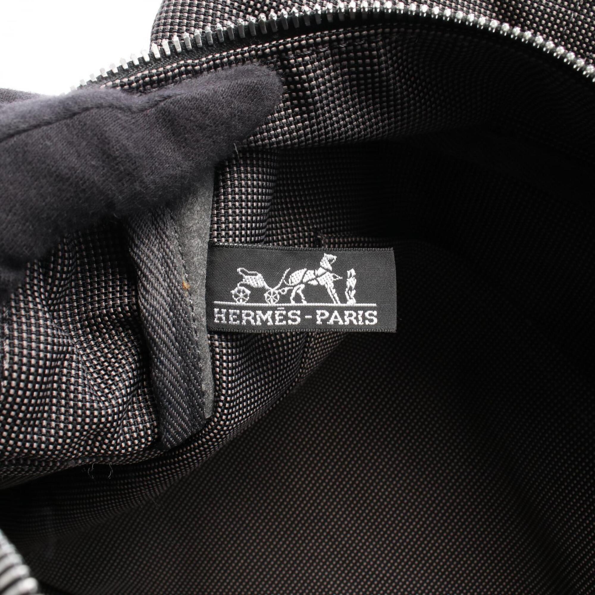 Hermes Gray Canvas Handbag Tote Bag (Pre-Owned)